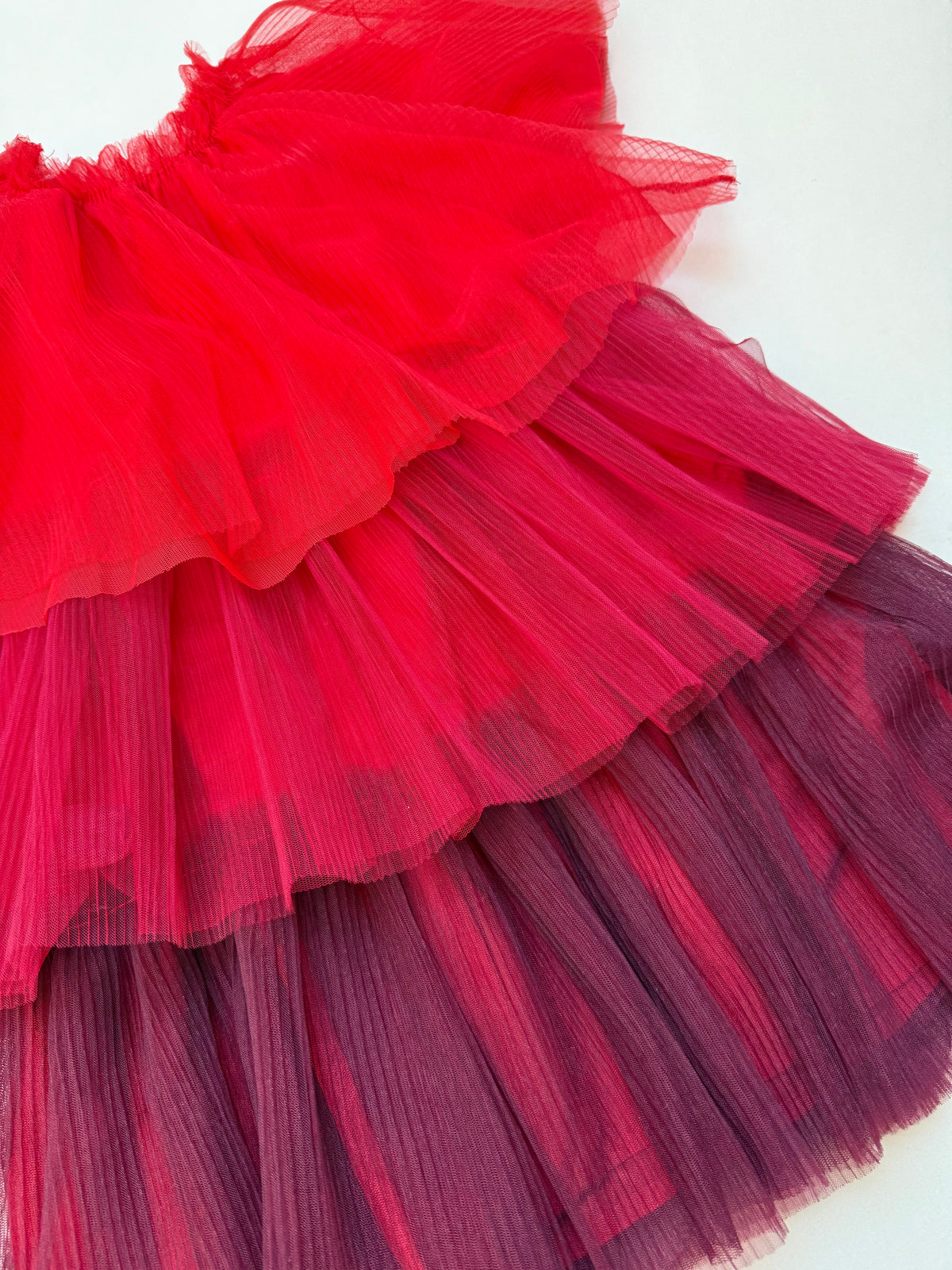 H&M Red Ombré Tulle Netted Tiered Party Dress in 5-6 Years