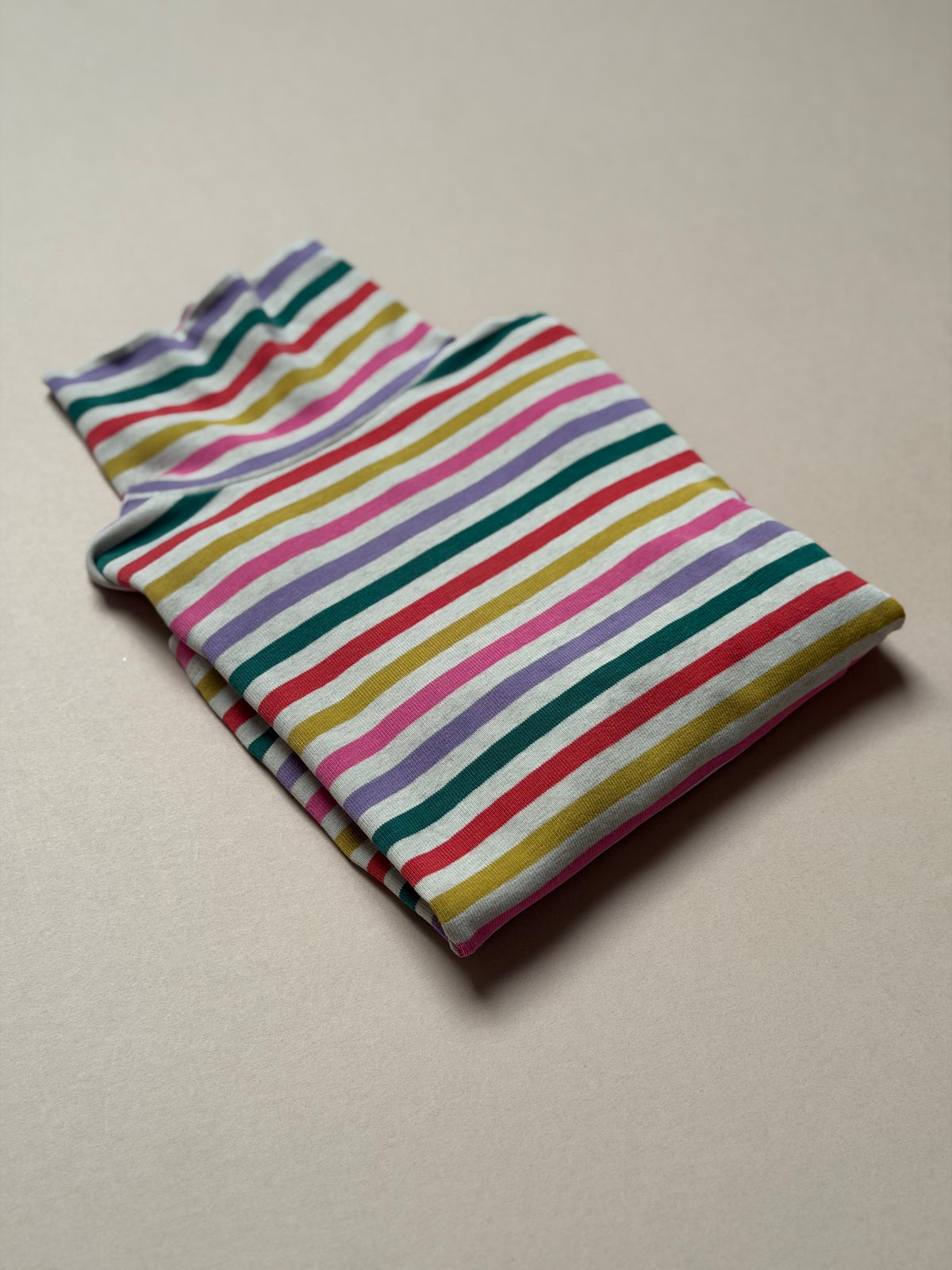 Boden Multicoloured Rainbow Striped Long Sleeved Roll Neck Top in 3-4 Years