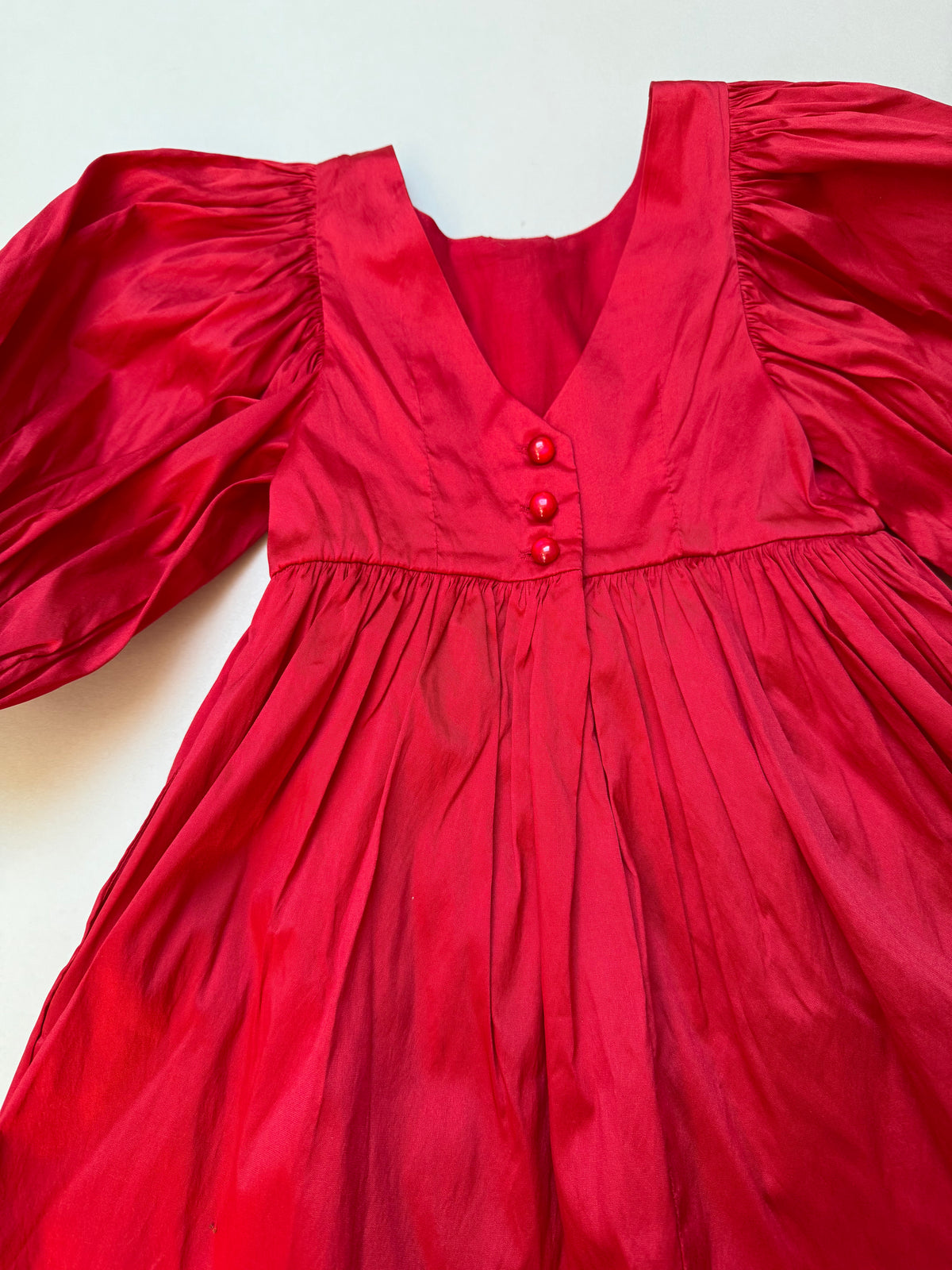 Next Festive Red Puffed Short Sleeved Party Dress in 4 Years
