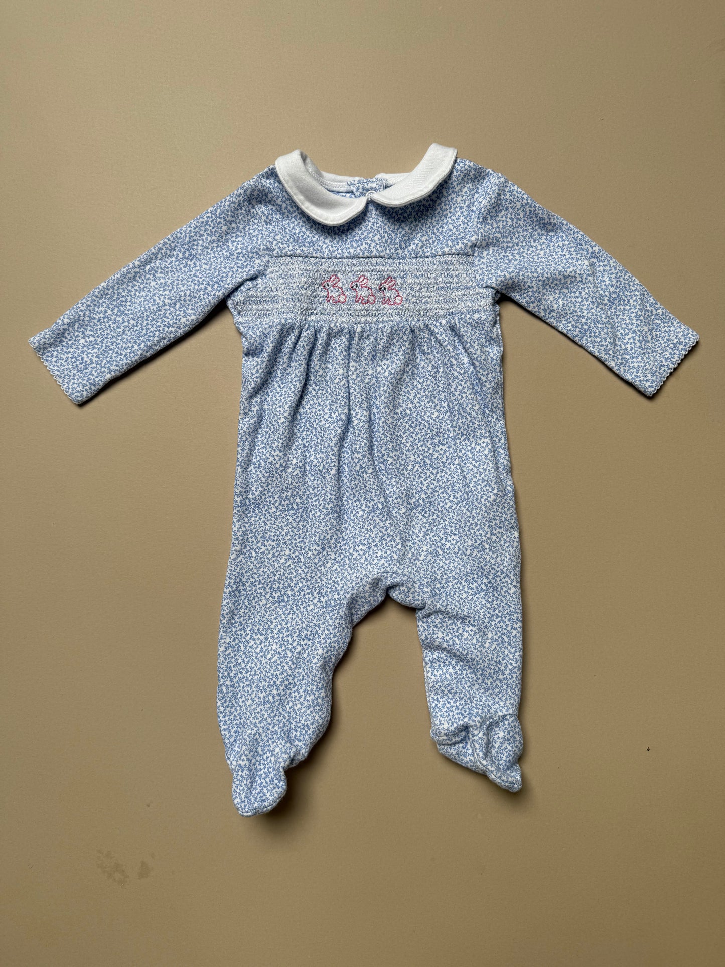 John Lewis Spring Bunnies Long Sleeved Onesie in 0-3 Months