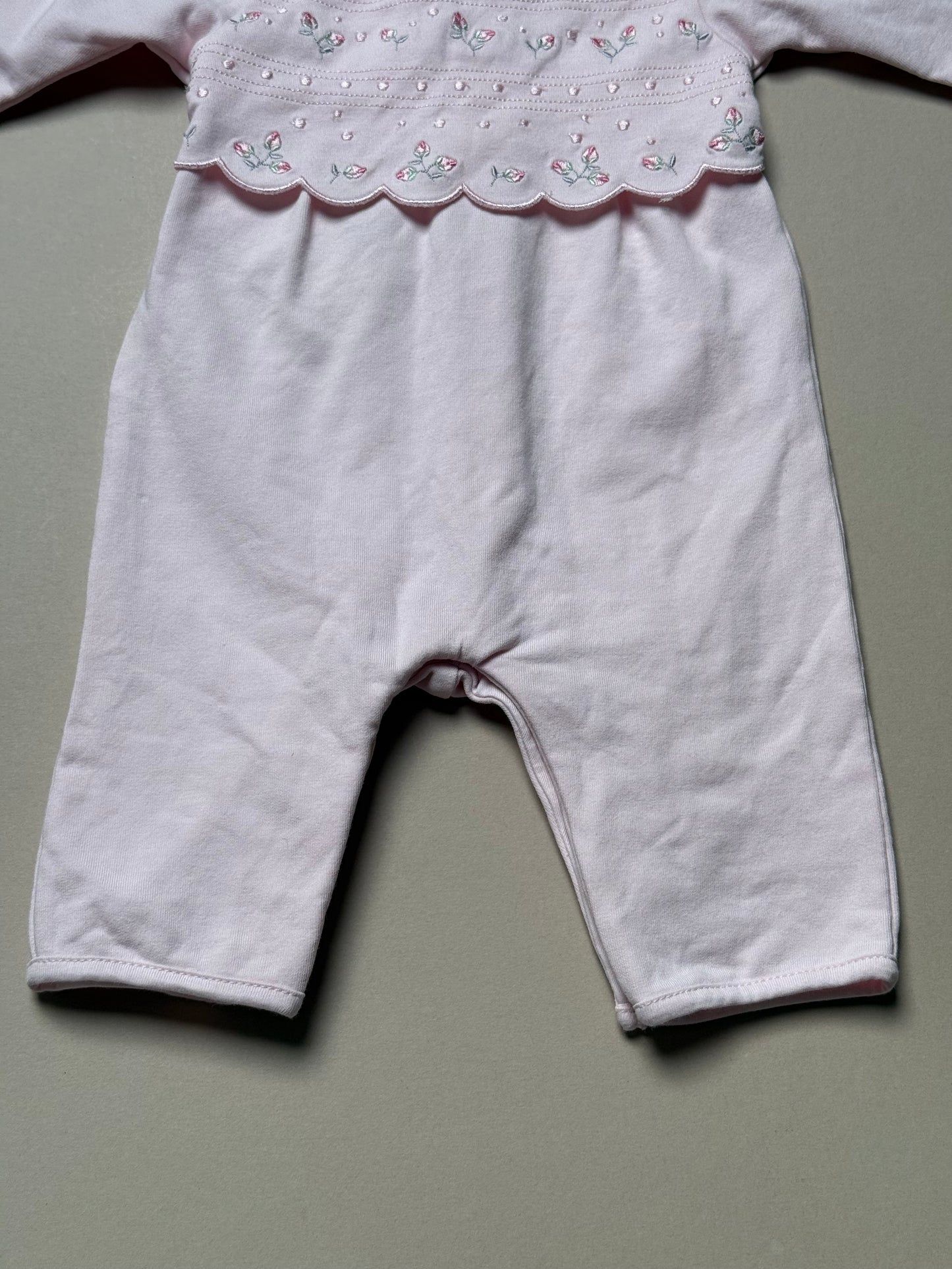 Emile et Rose Pink Rose Bud Long Sleeved Onesie in 0-1 Month