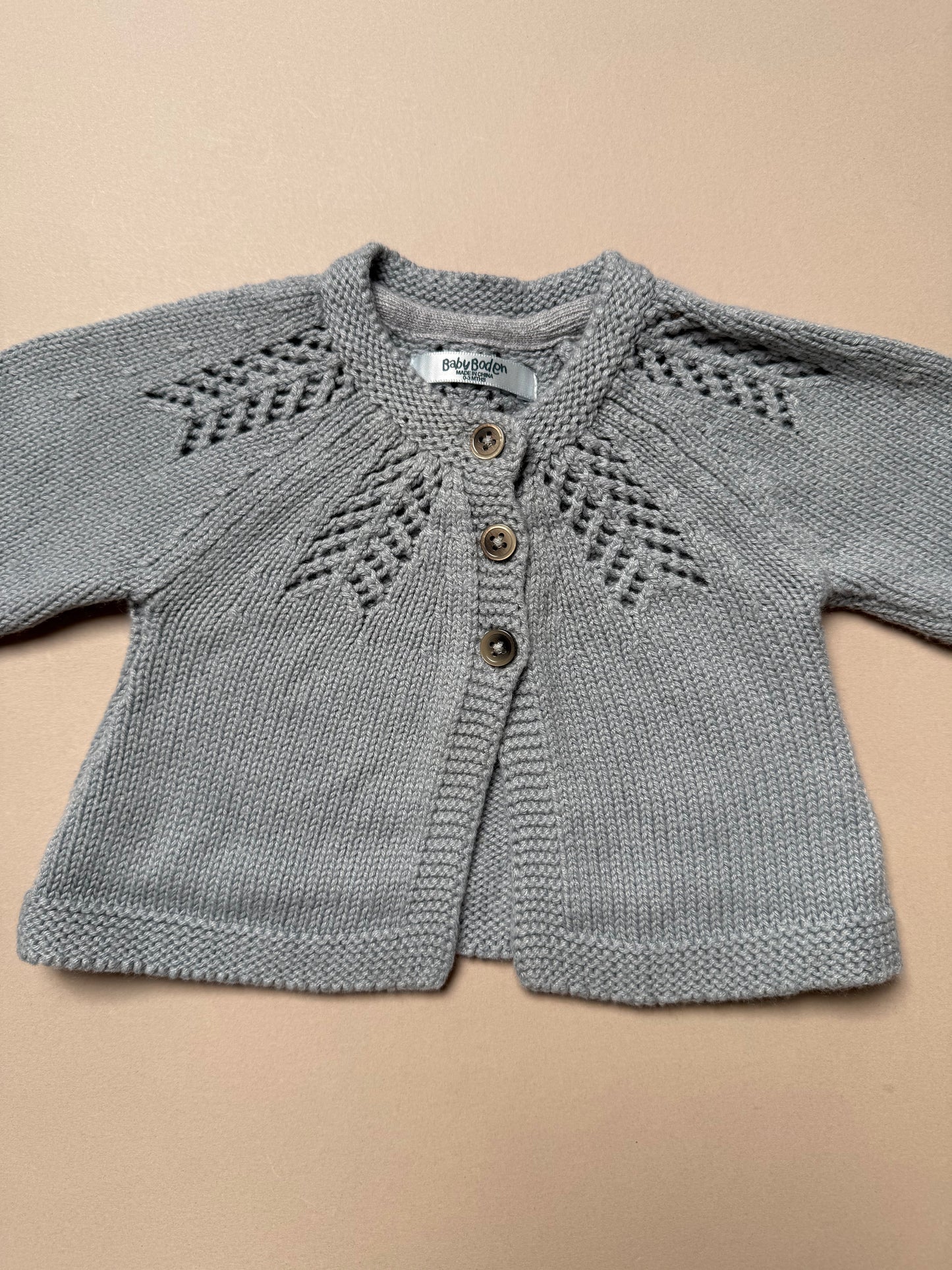 Baby Boden Grey Knitted Cardigan in 0-3 Months