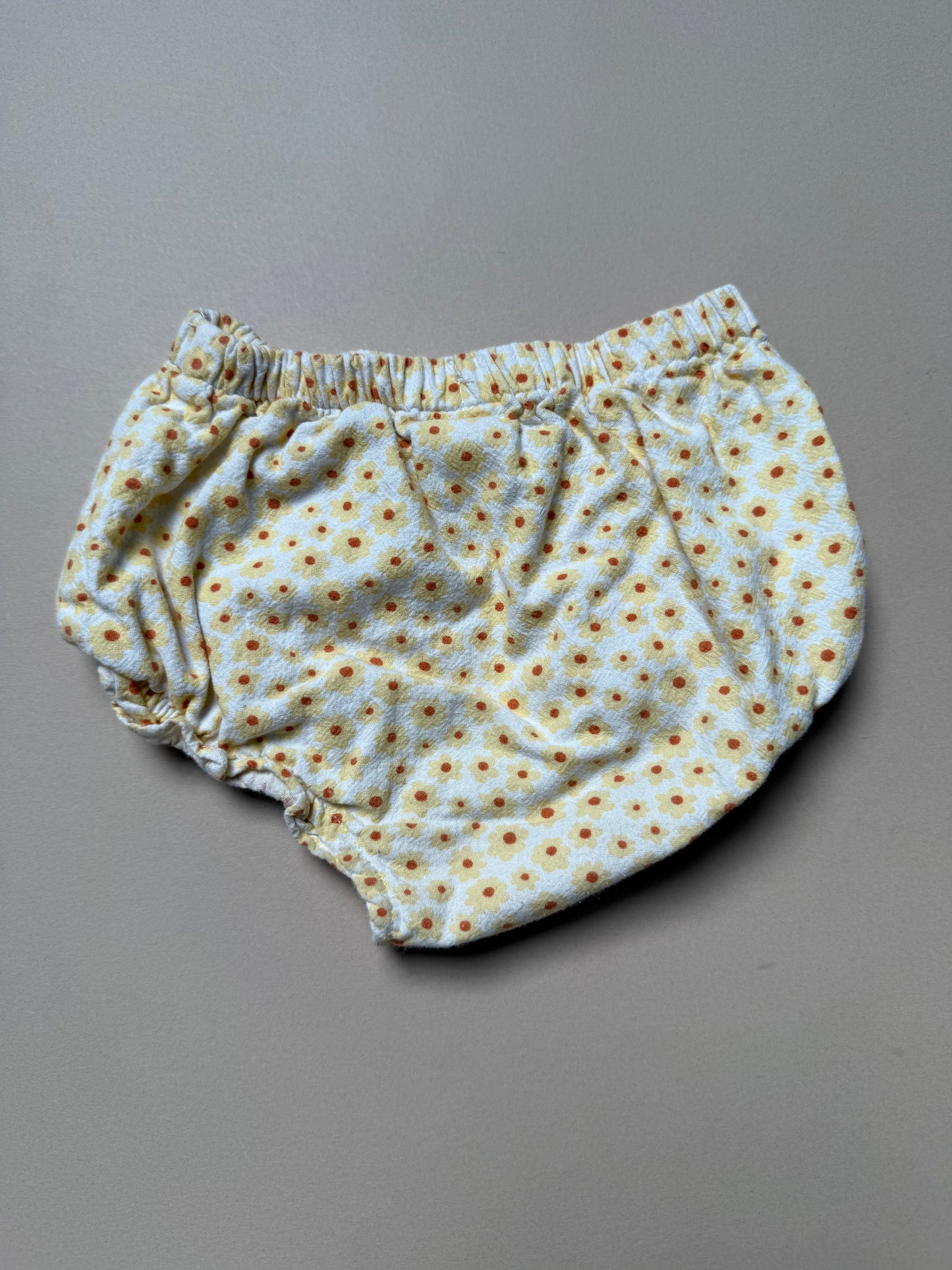 Seed Daisy Printed & Pink Ruffled Bloomers Set in 6-12 Months