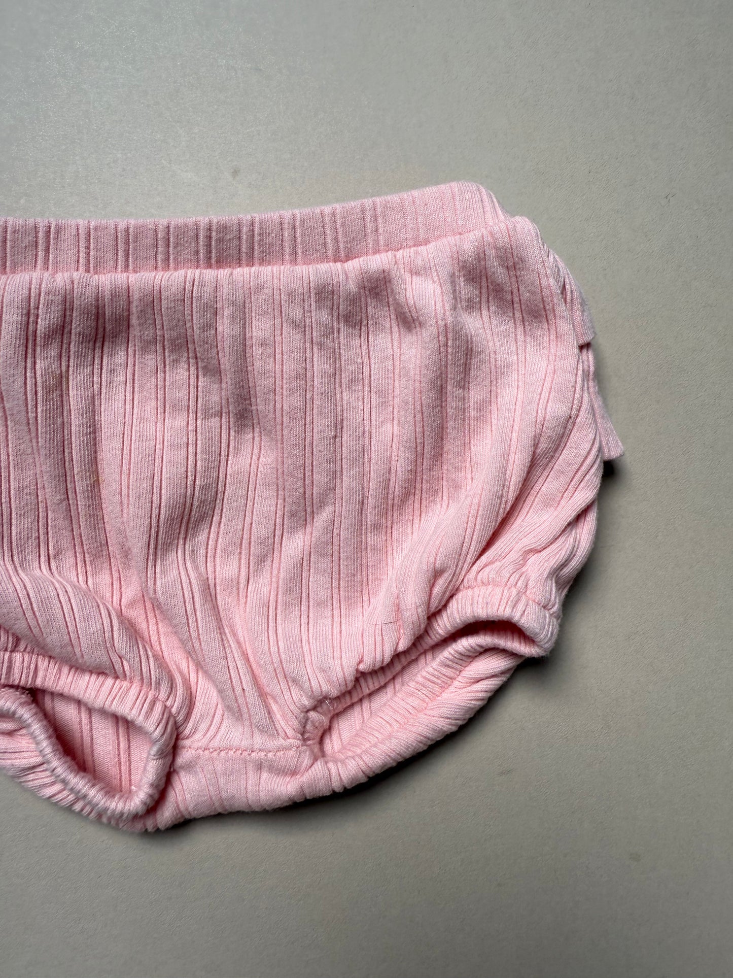 Seed Daisy Printed & Pink Ruffled Bloomers Set in 6-12 Months