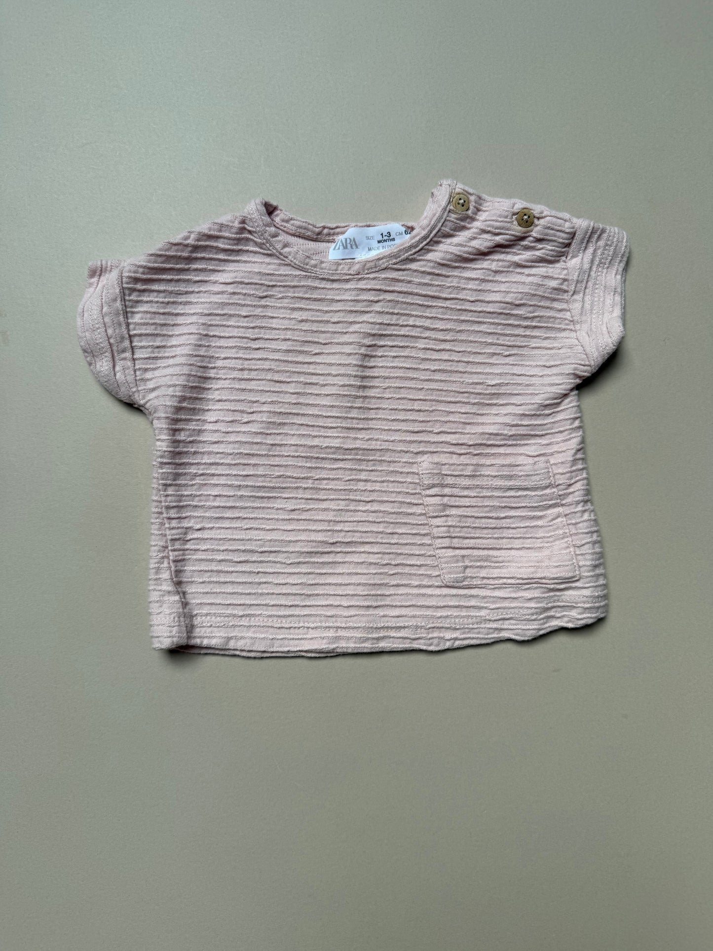 Zara Pink Ribbed Summer Set in 1-3 Months