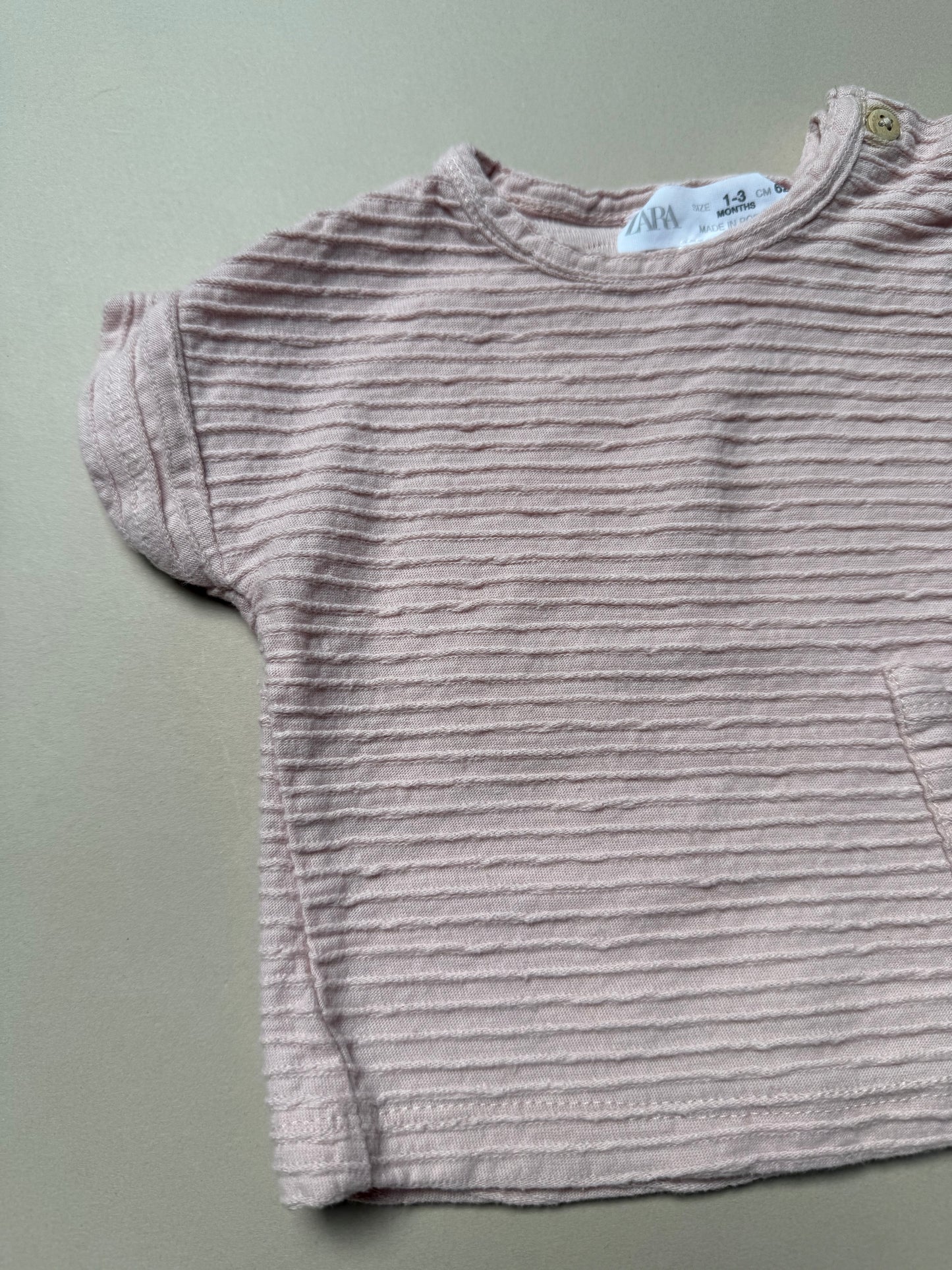 Zara Pink Ribbed Summer Set in 1-3 Months