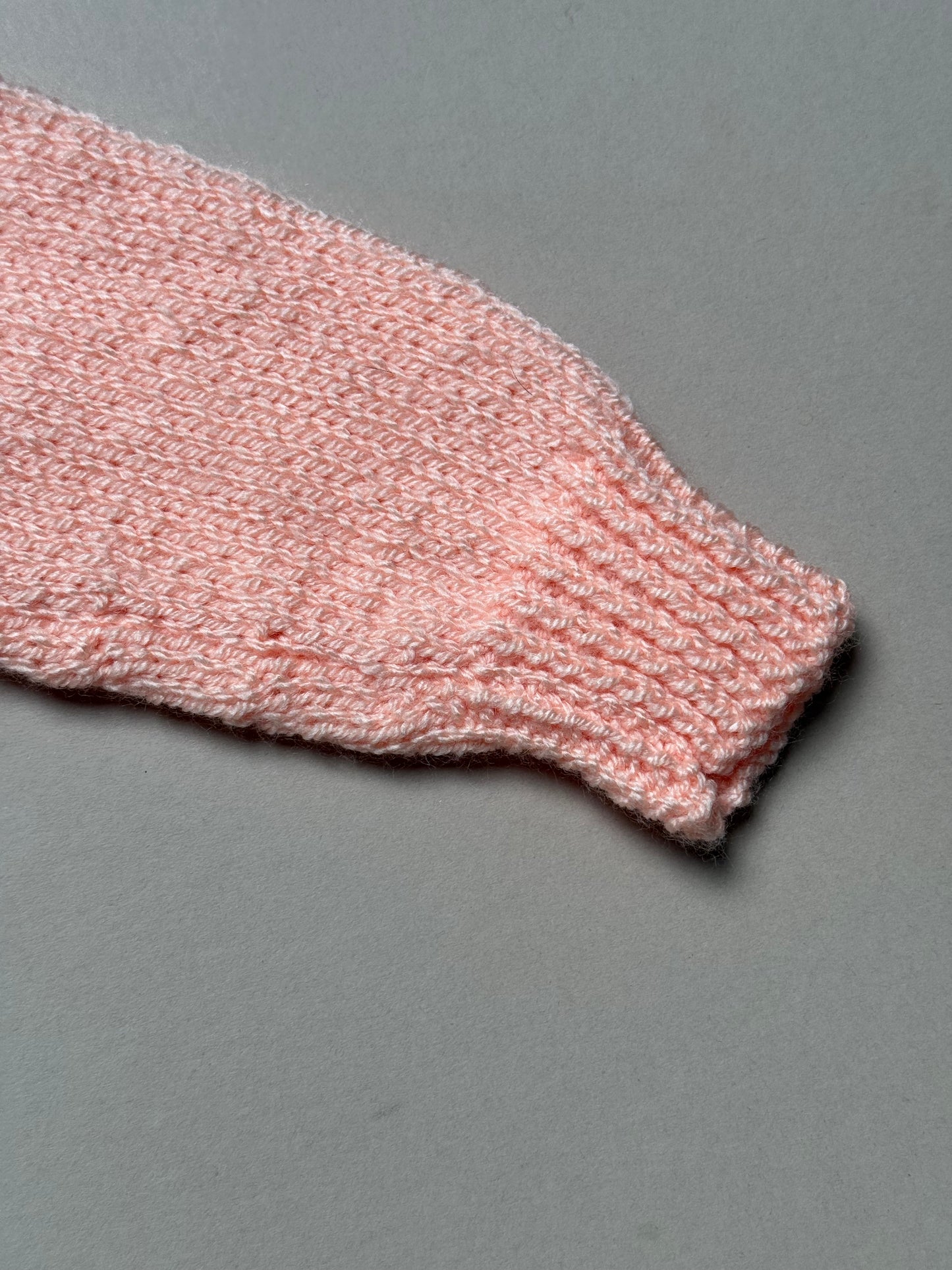 Handknitted Acrylic Peach Cardigan Best Fit 6-9 Months