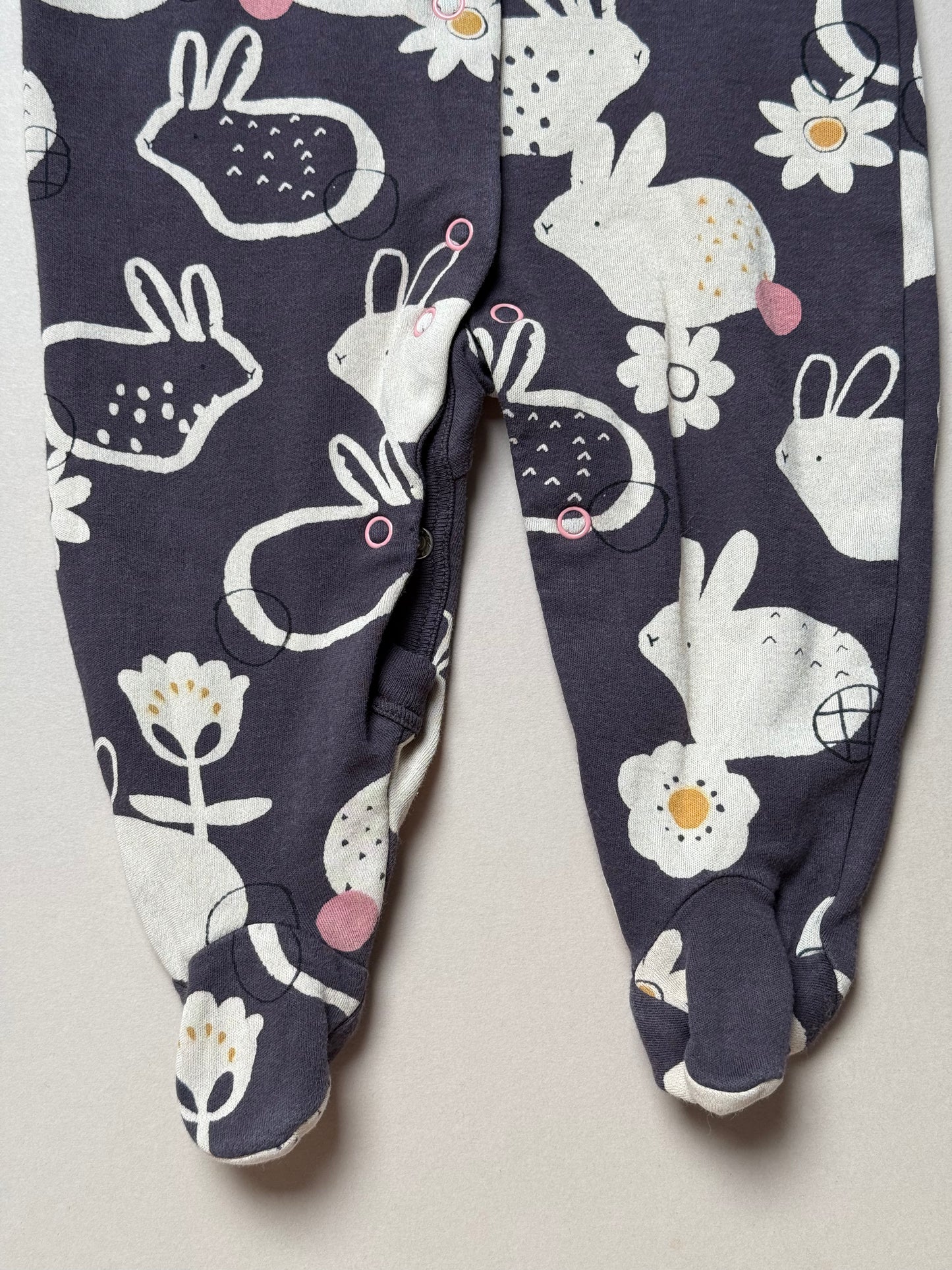 Next Charcoal Grey Bunny Long Sleeved Onesie in 6-9 Months