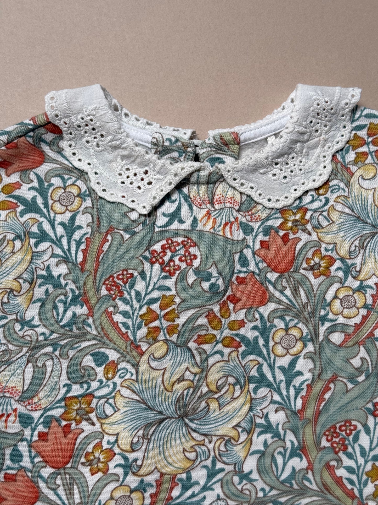 Next x Morris & Co Long Sleeved Printed Sweat Top in 6-9 Months