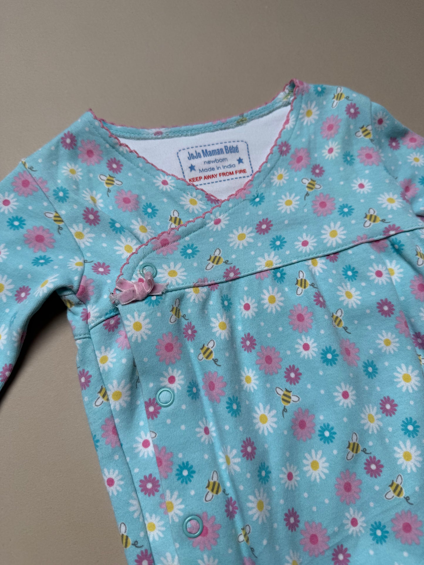 Jojo Maman Bebe Spring Florals Long Sleeved Onesie in Newborn