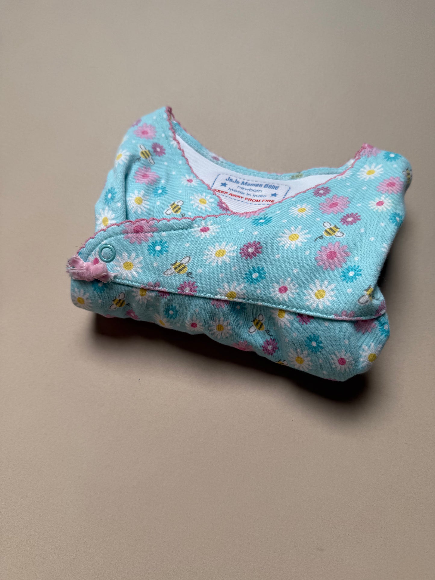Jojo Maman Bebe Spring Florals Long Sleeved Onesie in Newborn