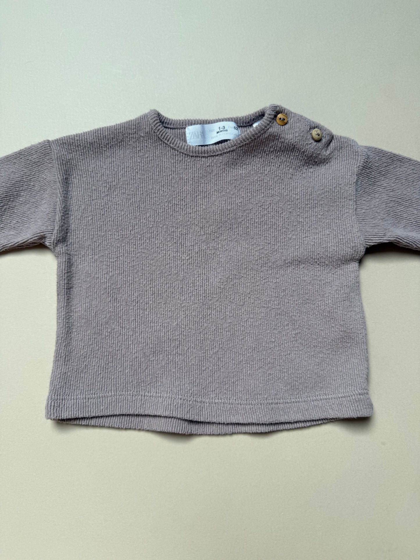 Zara Plum Long Sleeved Top & Legging Set in 1-3 Months
