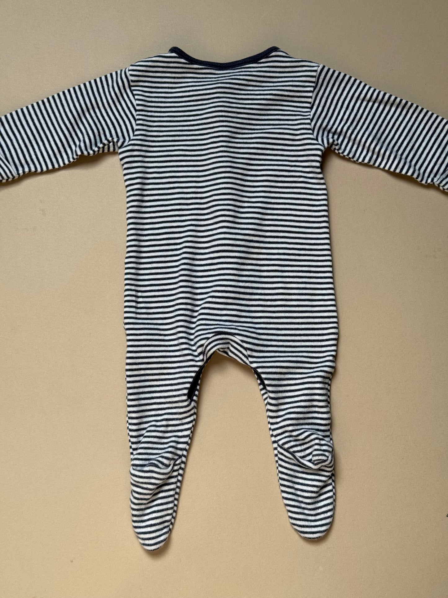 John Lewis Long Sleeved Striped Onesie in 0-3 Months