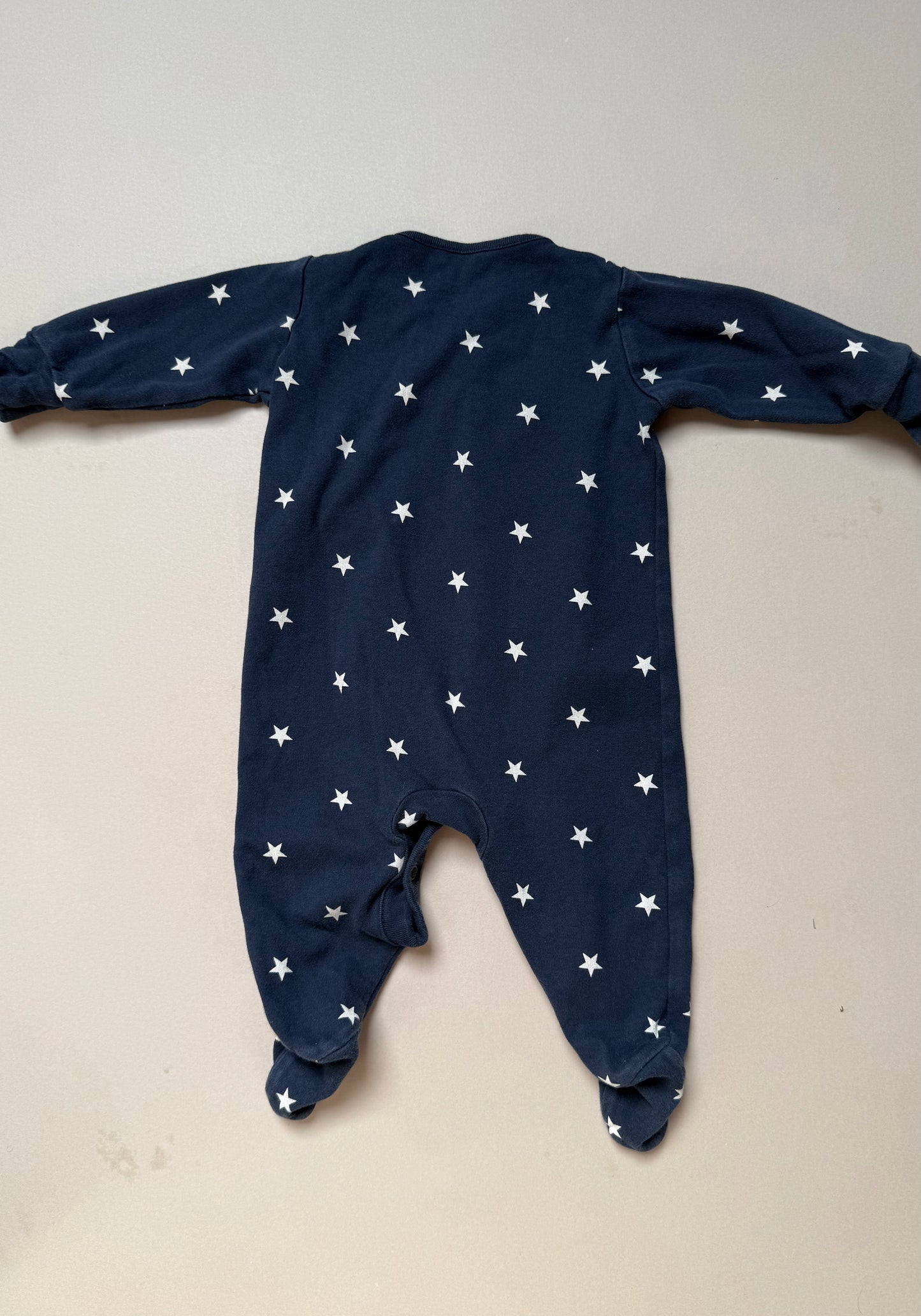 Next Navy Star Printed Long Sleeved Onesie in 3-6 Months