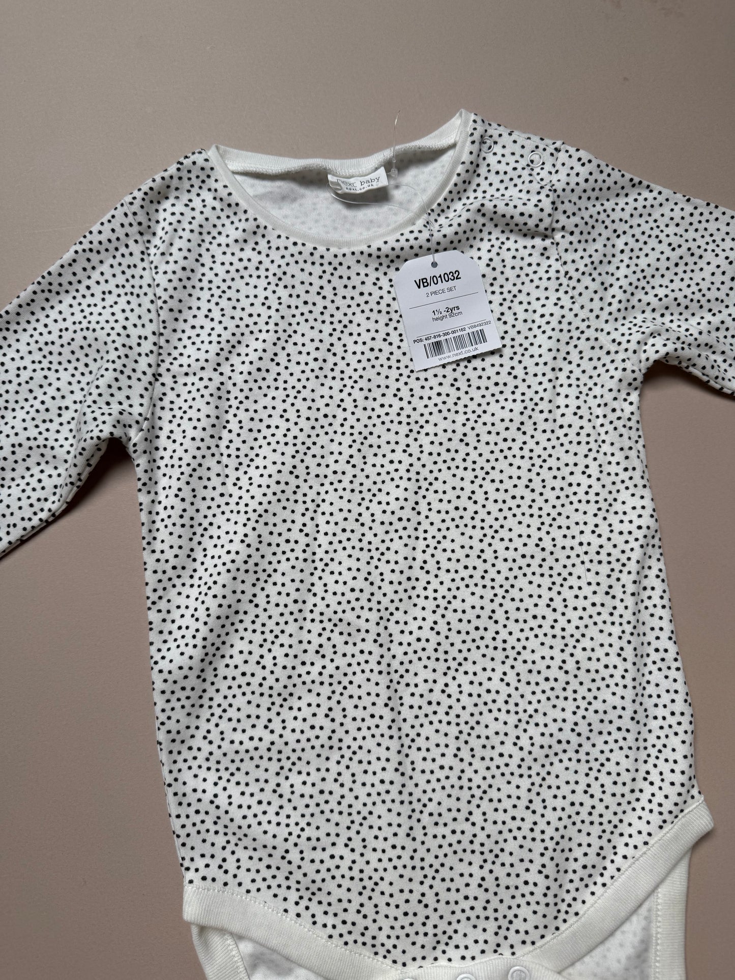 Next Long Sleeved Polka Dot Vest in 18-24 Months