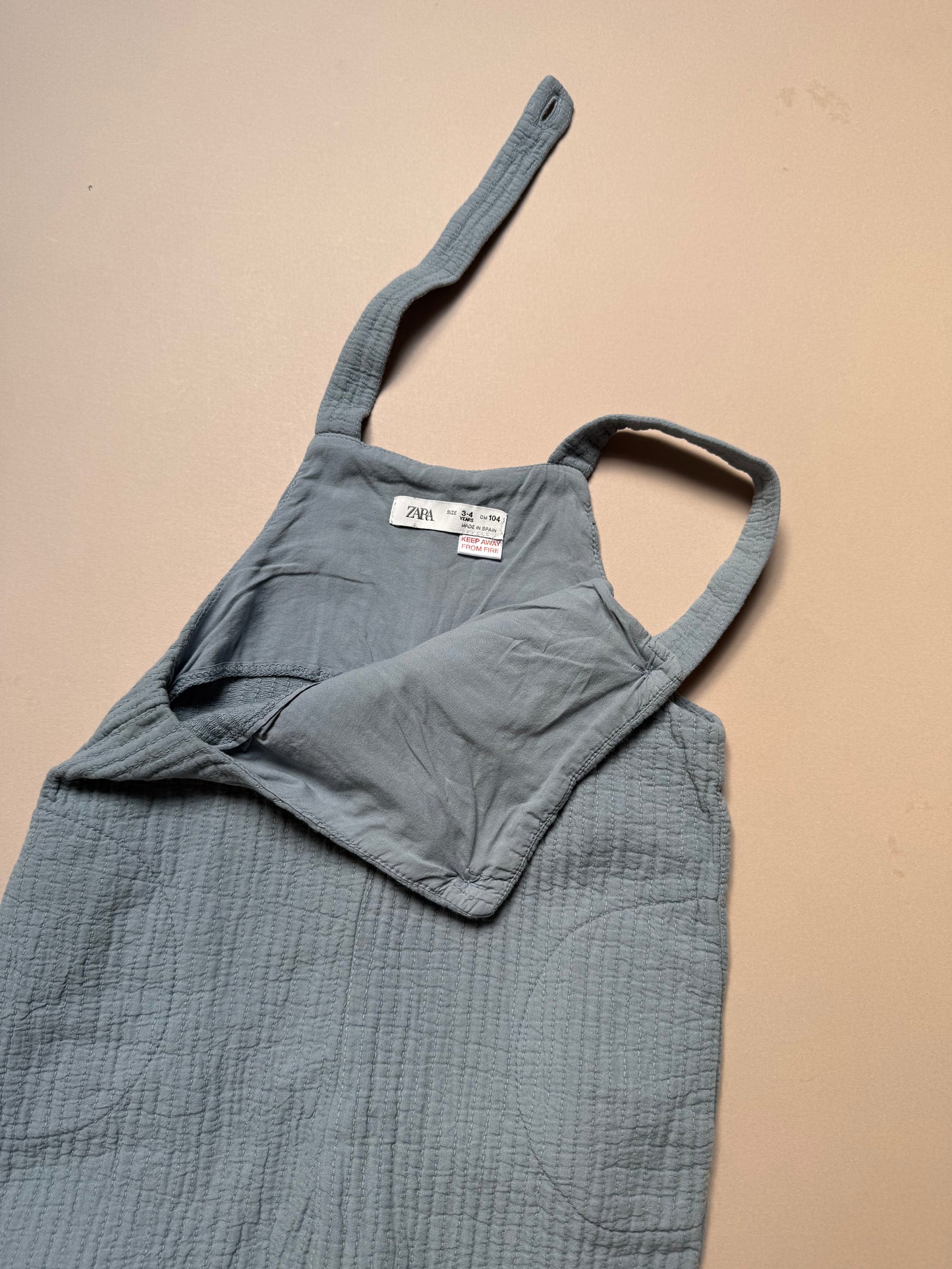 Zara Blue Thick Cotton Dungarees in 3-4 Years
