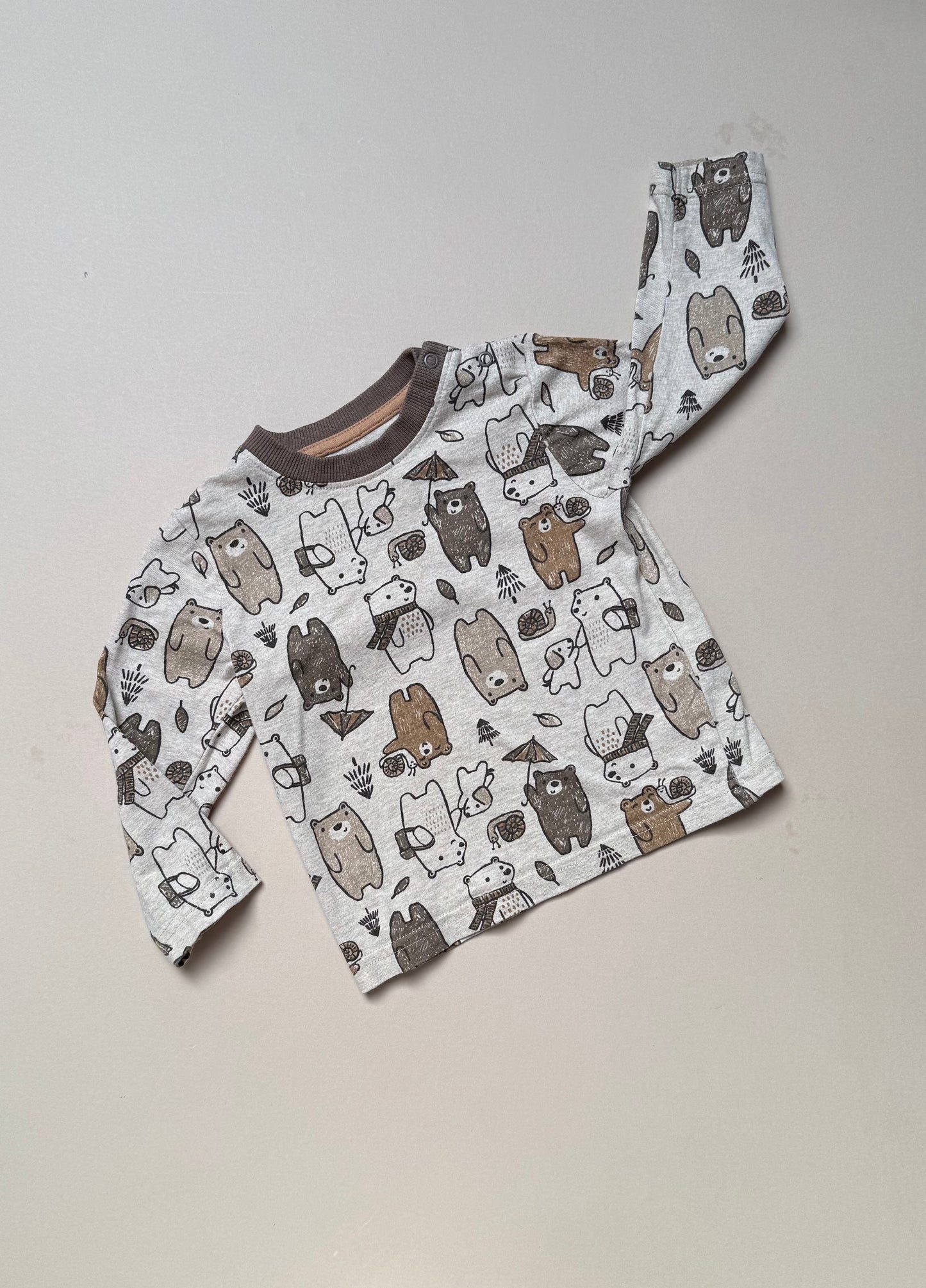 Nutmeg Neutral Bear Long Sleeved Top in 9-12 Months