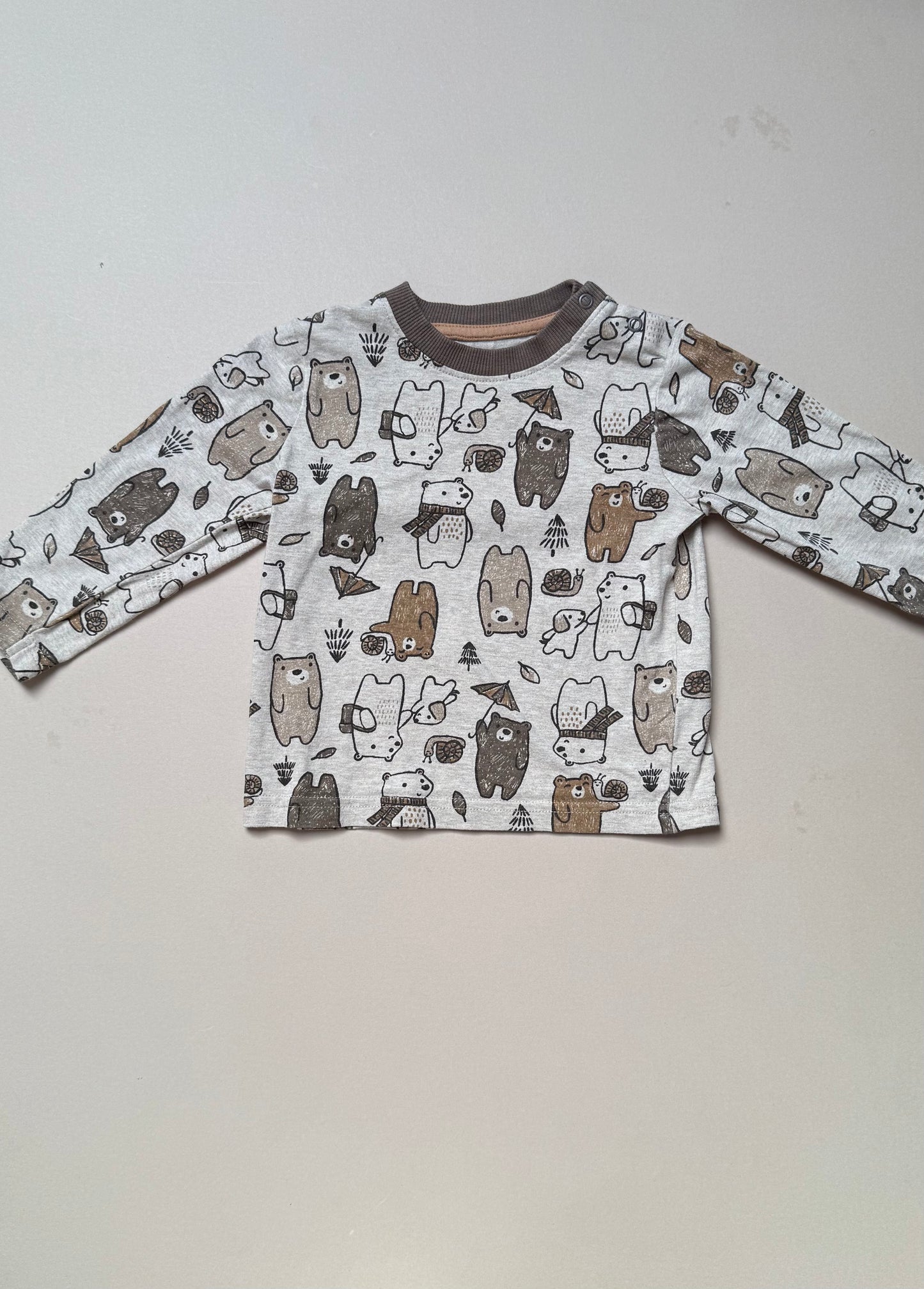 Nutmeg Neutral Bear Long Sleeved Top in 9-12 Months