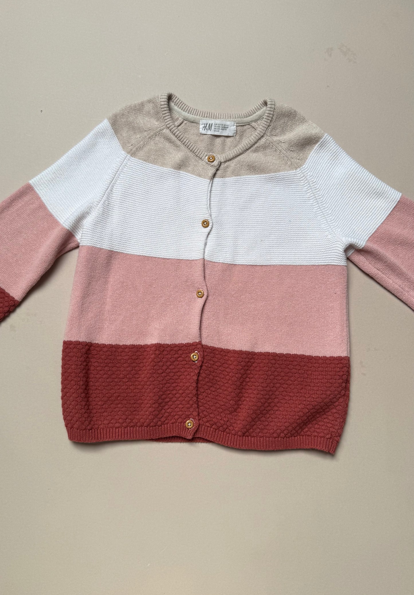 H&M Block Coloured Thin Cardigan in 6-8 Years
