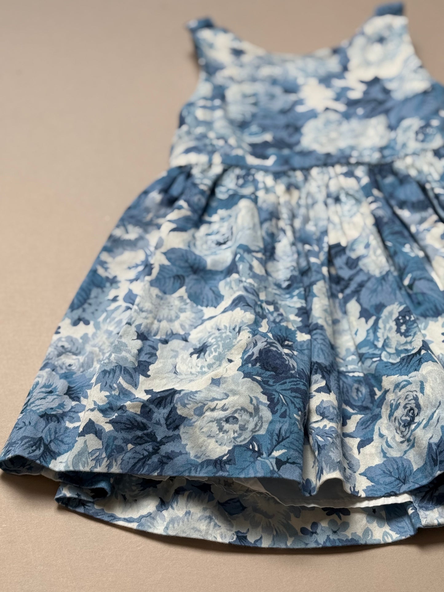 Ralph Lauren Blue Floral Cotton Summer Dress in 18 Months
