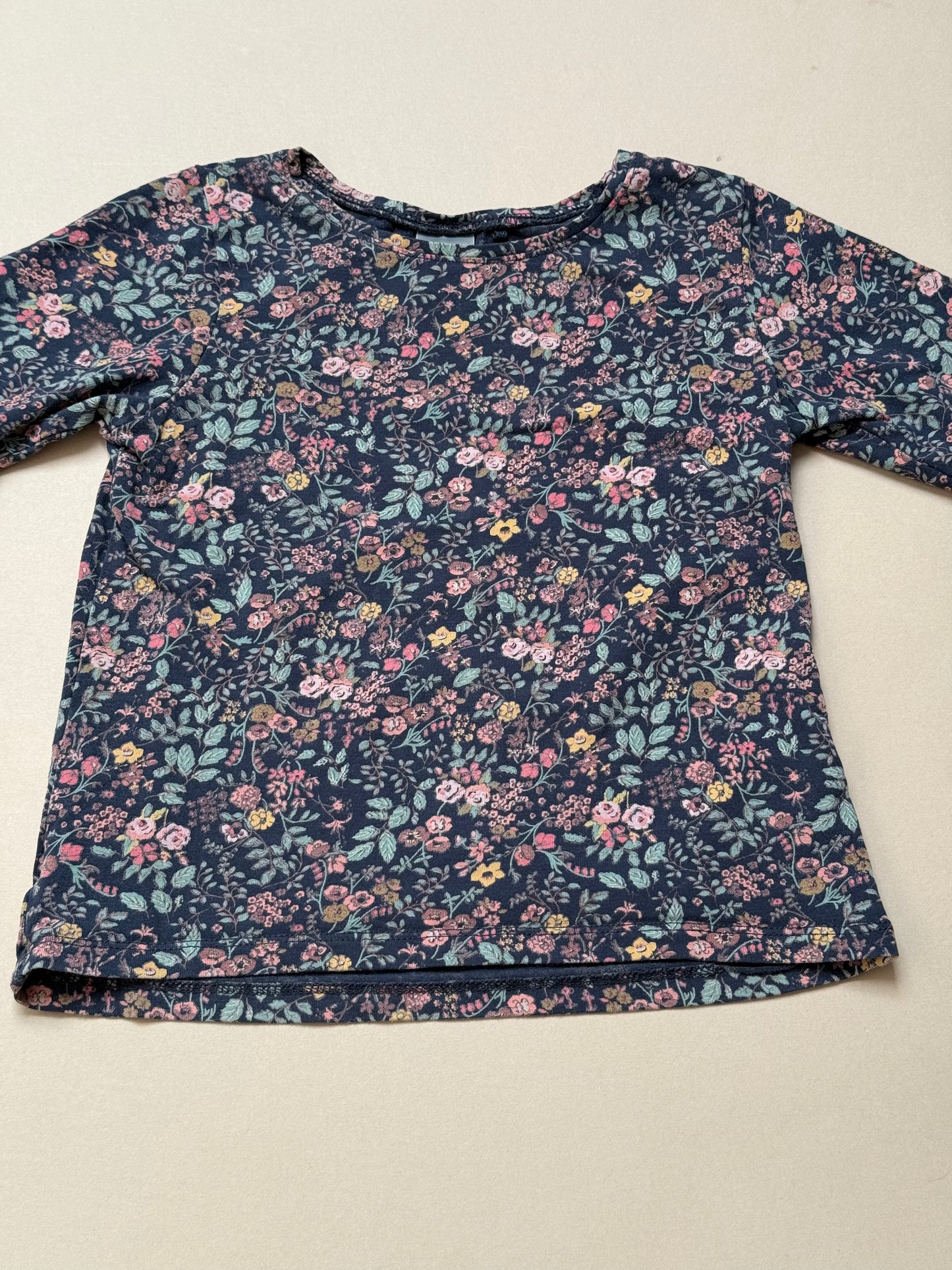 Next Dark Floral Long Sleeved Tee in 2-3 Years