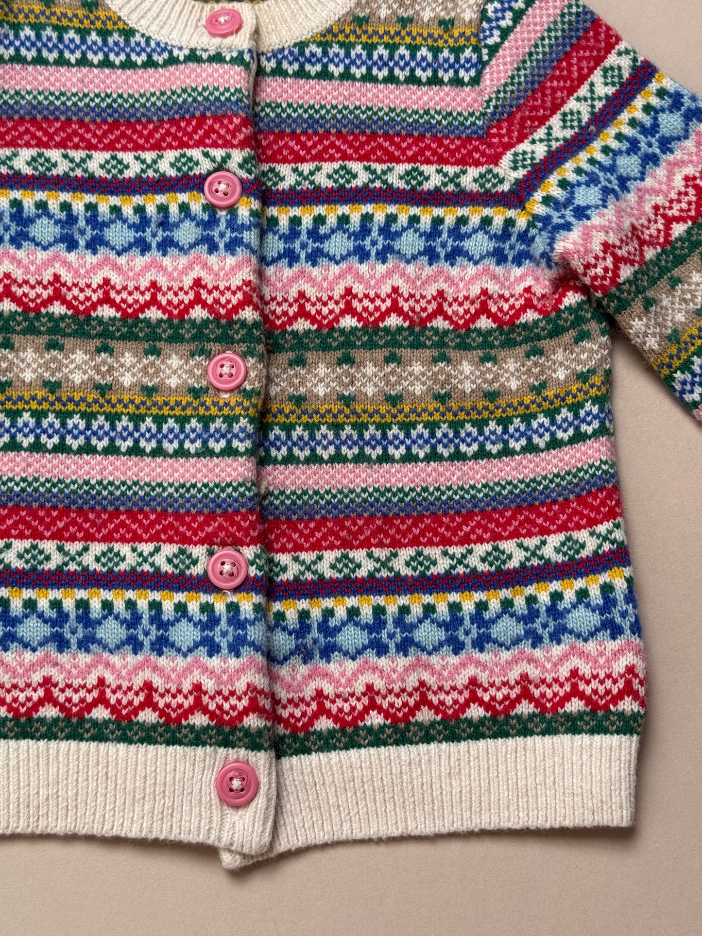 Boden Fairisle Knitted Cardigan in 18-24 Months