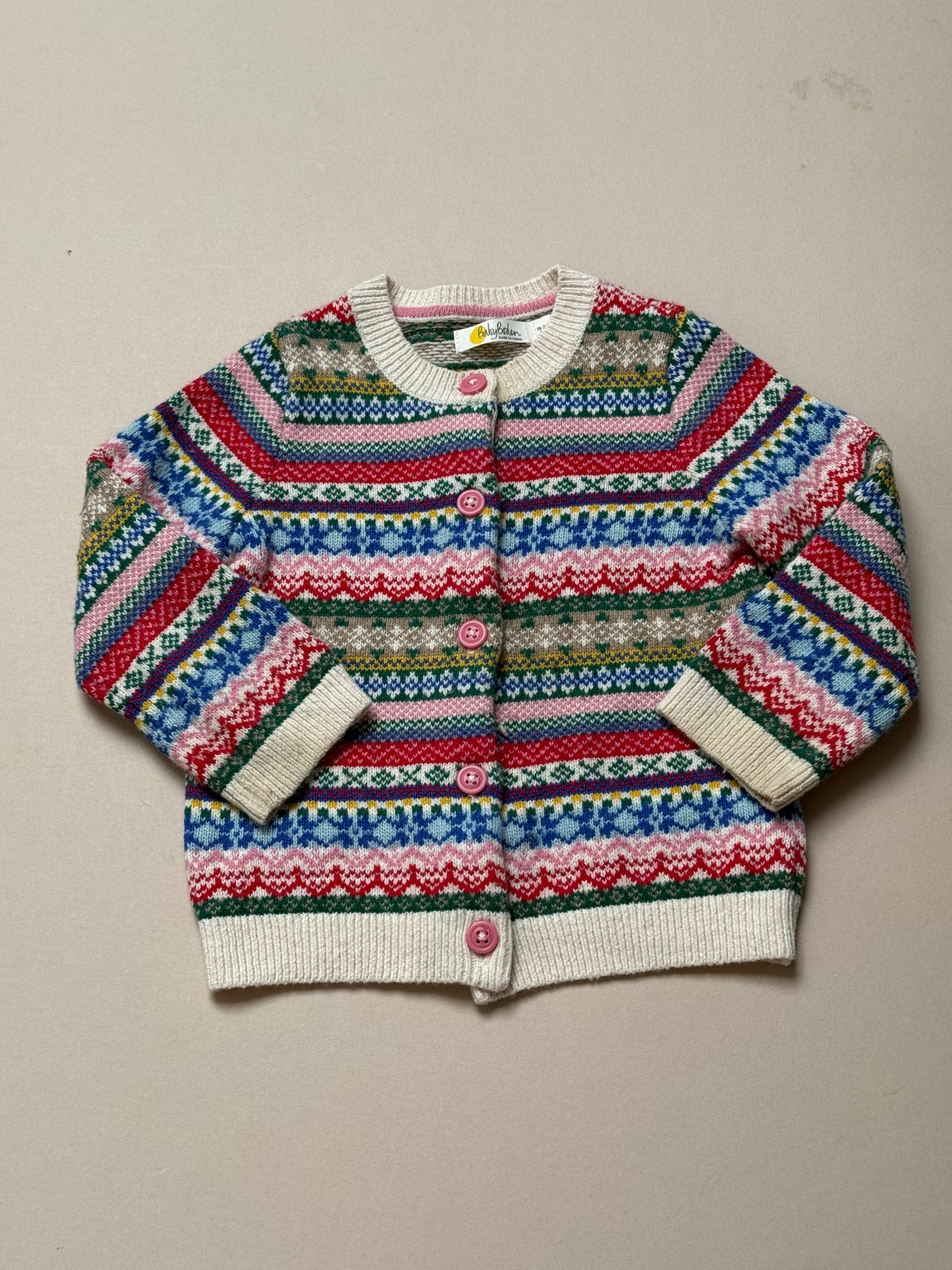 Boden Fairisle Knitted Cardigan in 18-24 Months