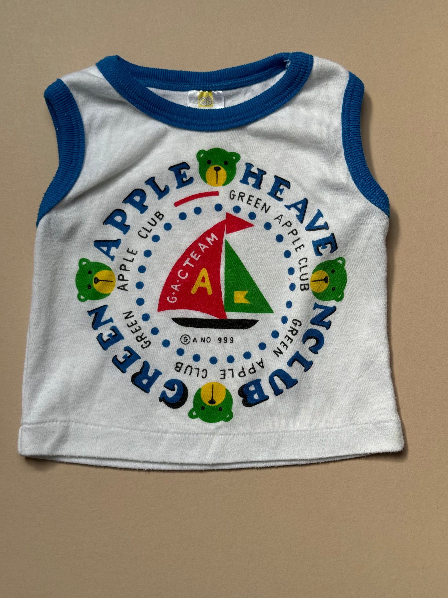 Vintage QS Green Apple Heaven Club Vest in 6-12 Months