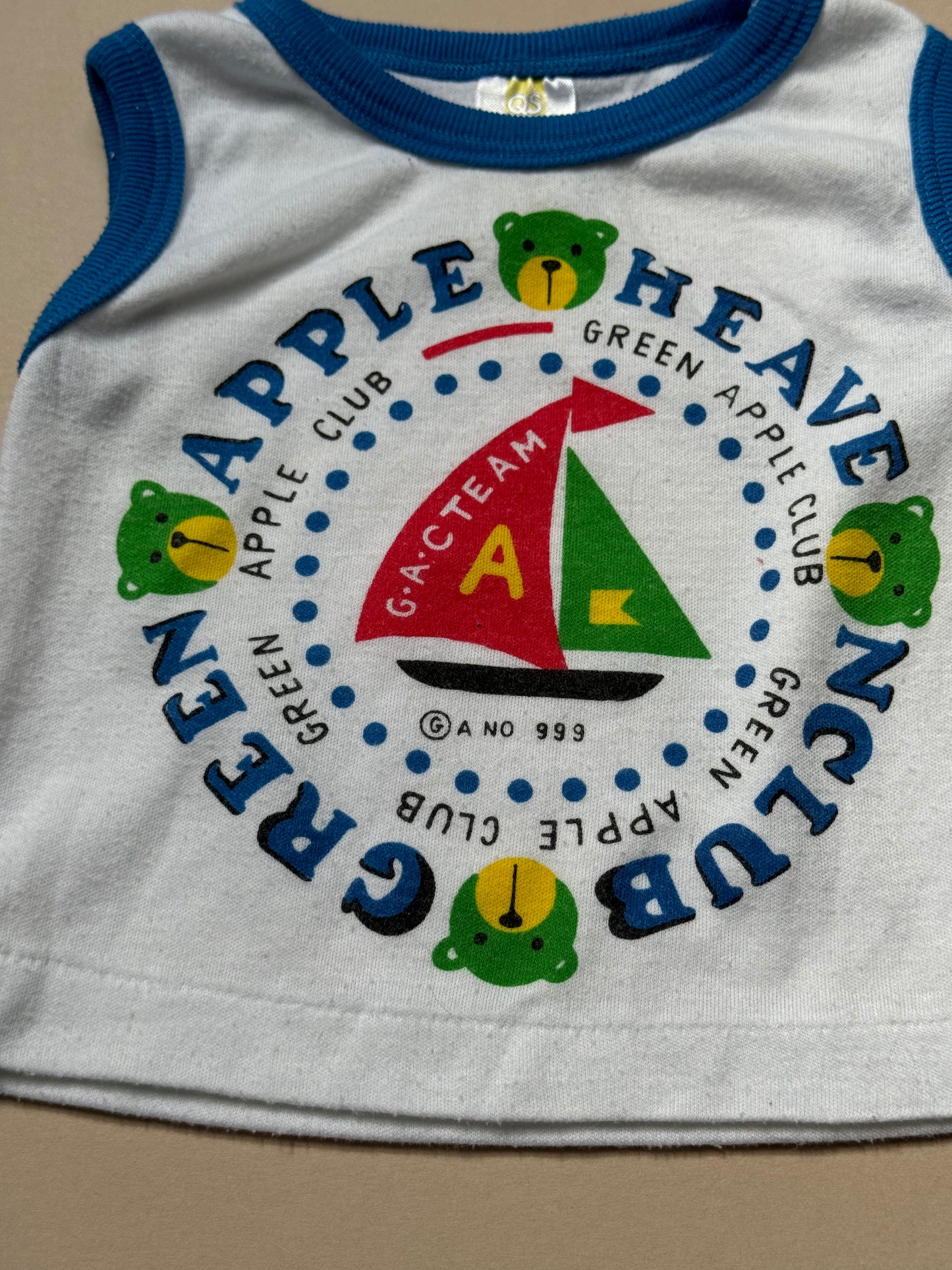 Vintage QS Green Apple Heaven Club Vest in 6-12 Months