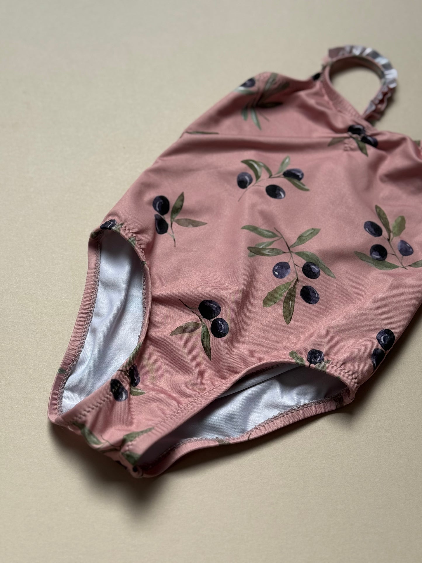 Zara Olive Printed Swimming Costume in 2-3 Years