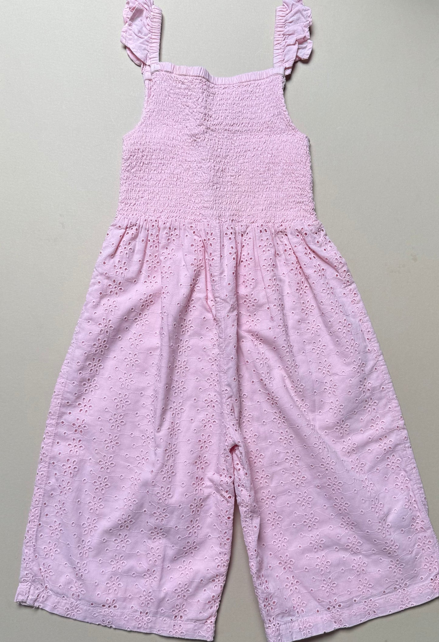 M&Co Kids Pink Broderie Anglaise Strappy Jumpsuit in 6-7 Years