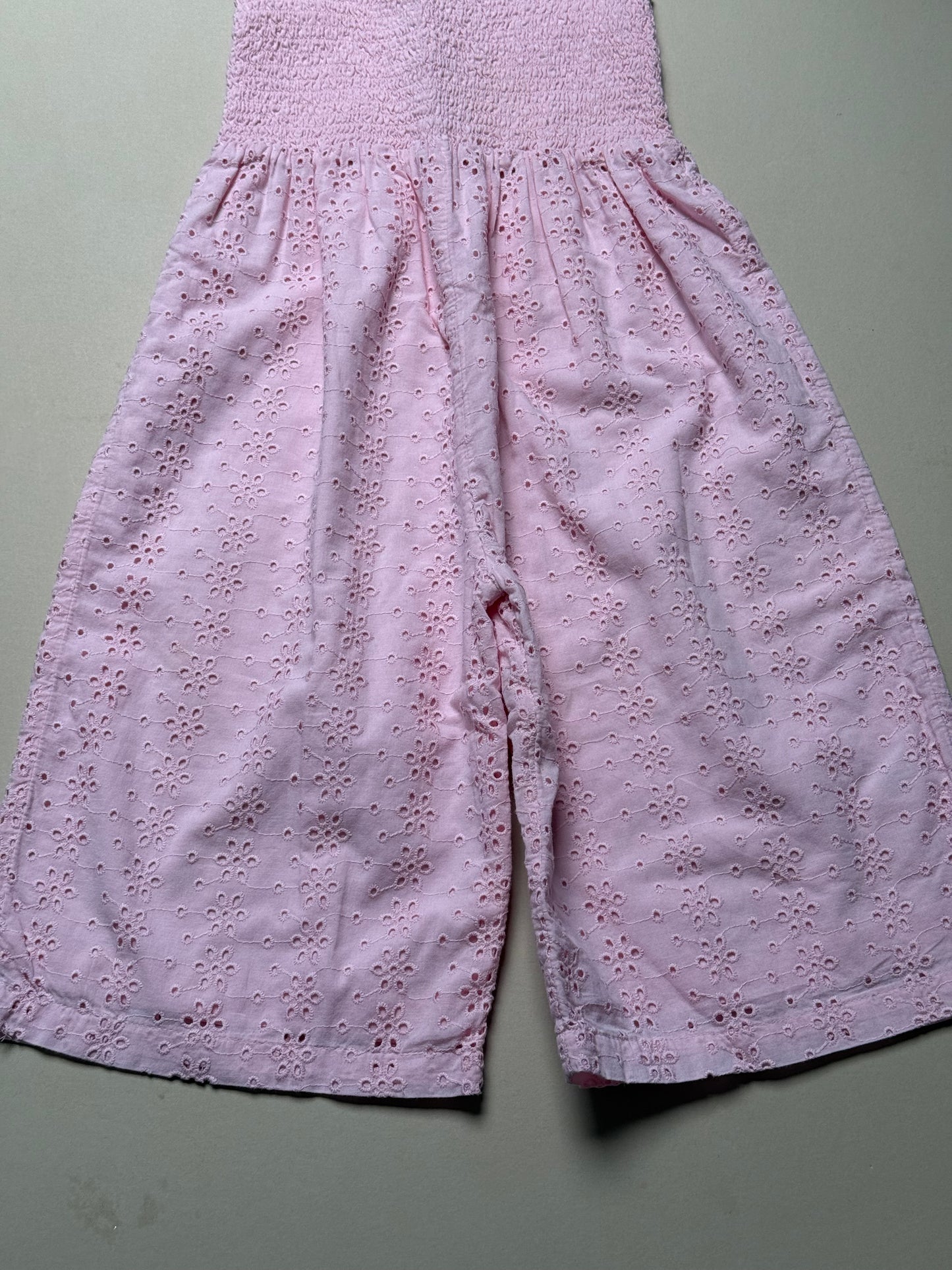 M&Co Kids Pink Broderie Anglaise Strappy Jumpsuit in 6-7 Years