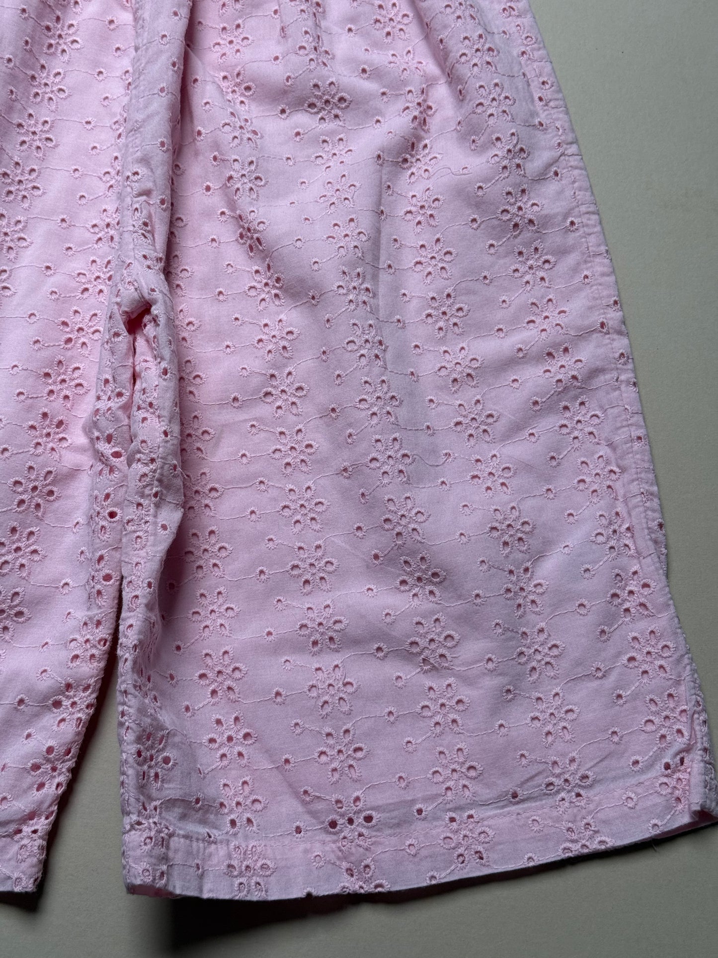 M&Co Kids Pink Broderie Anglaise Strappy Jumpsuit in 6-7 Years