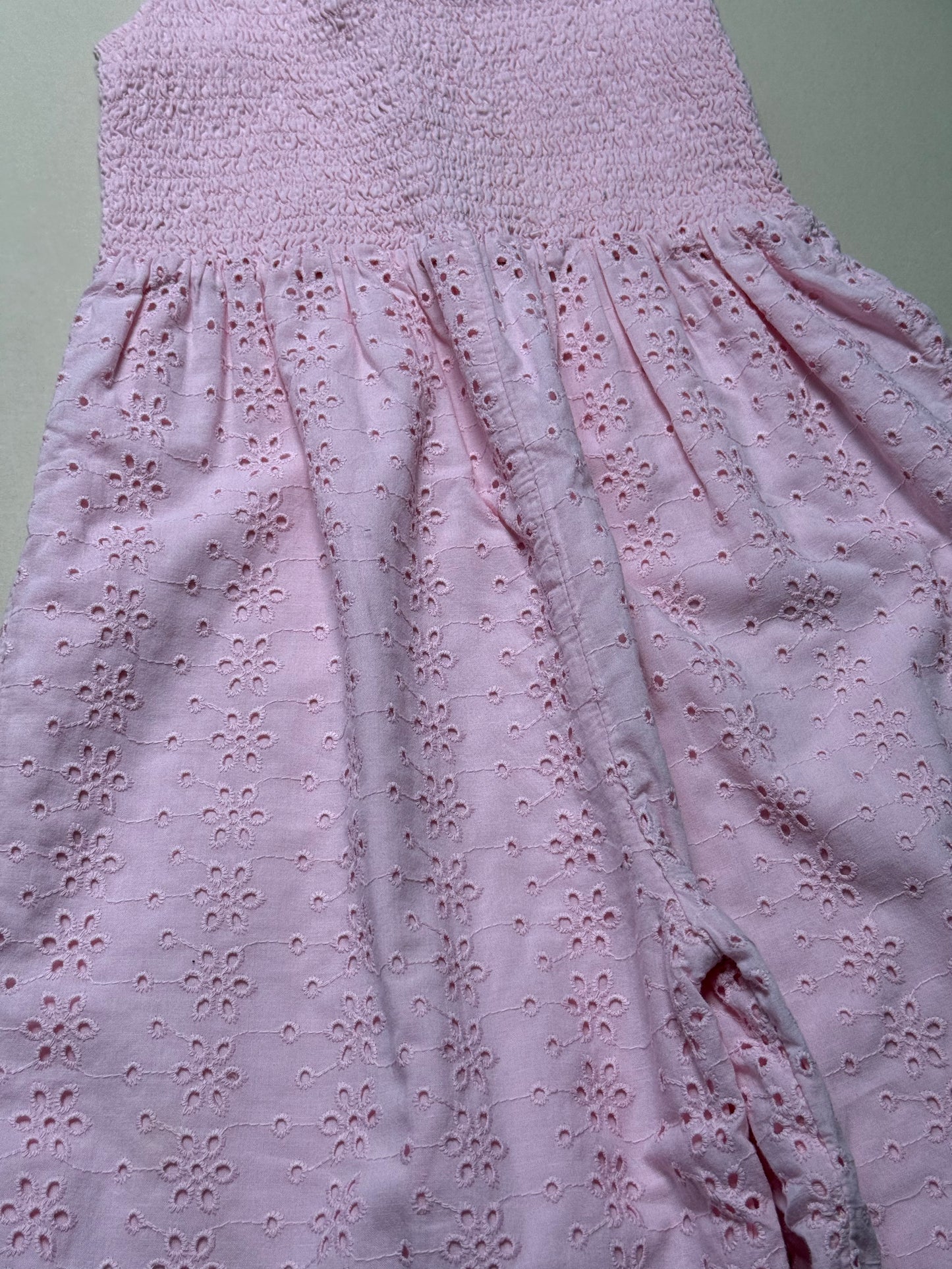 M&Co Kids Pink Broderie Anglaise Strappy Jumpsuit in 6-7 Years