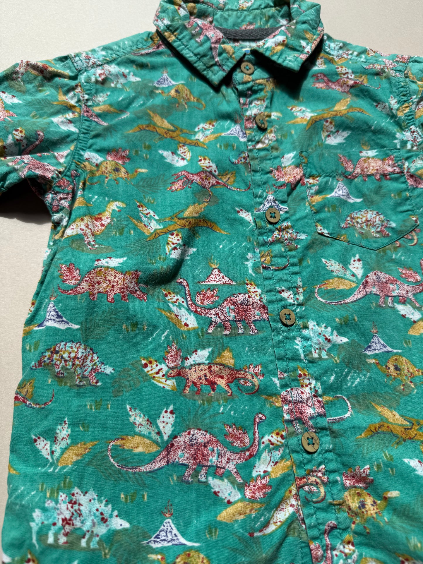TU Retro Dinosaur Printed Short Sleeved Shirt in 18-24 Months