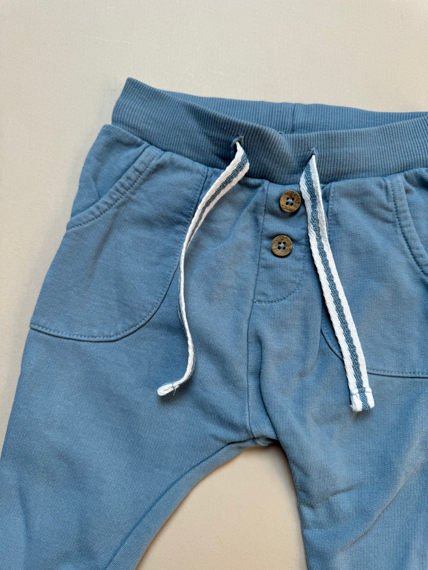 Newbie Blue Cotton Jogging Bottoms in 2-4 Months