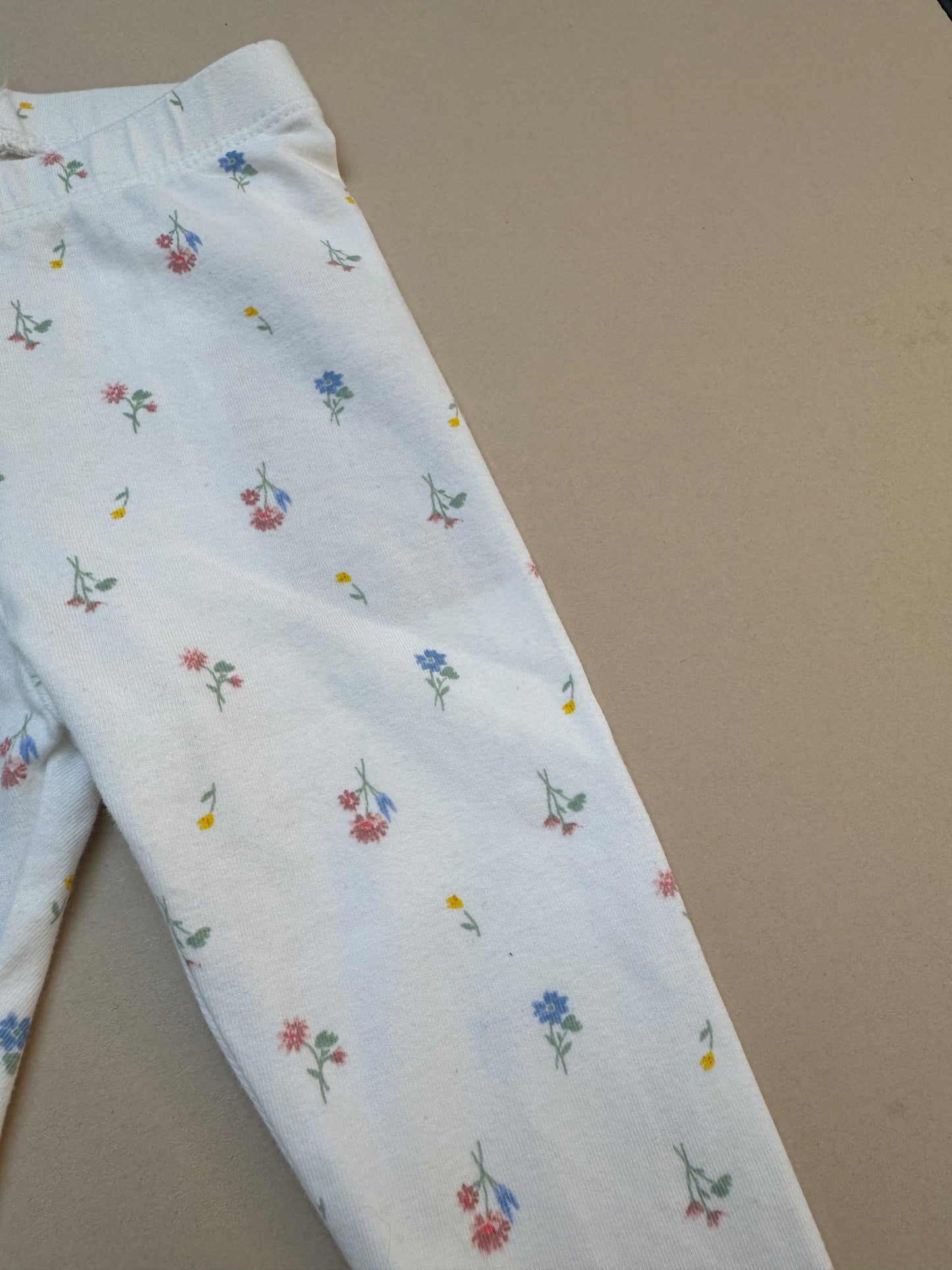 H&M Floral Cotton Leggings in 4-6 Months