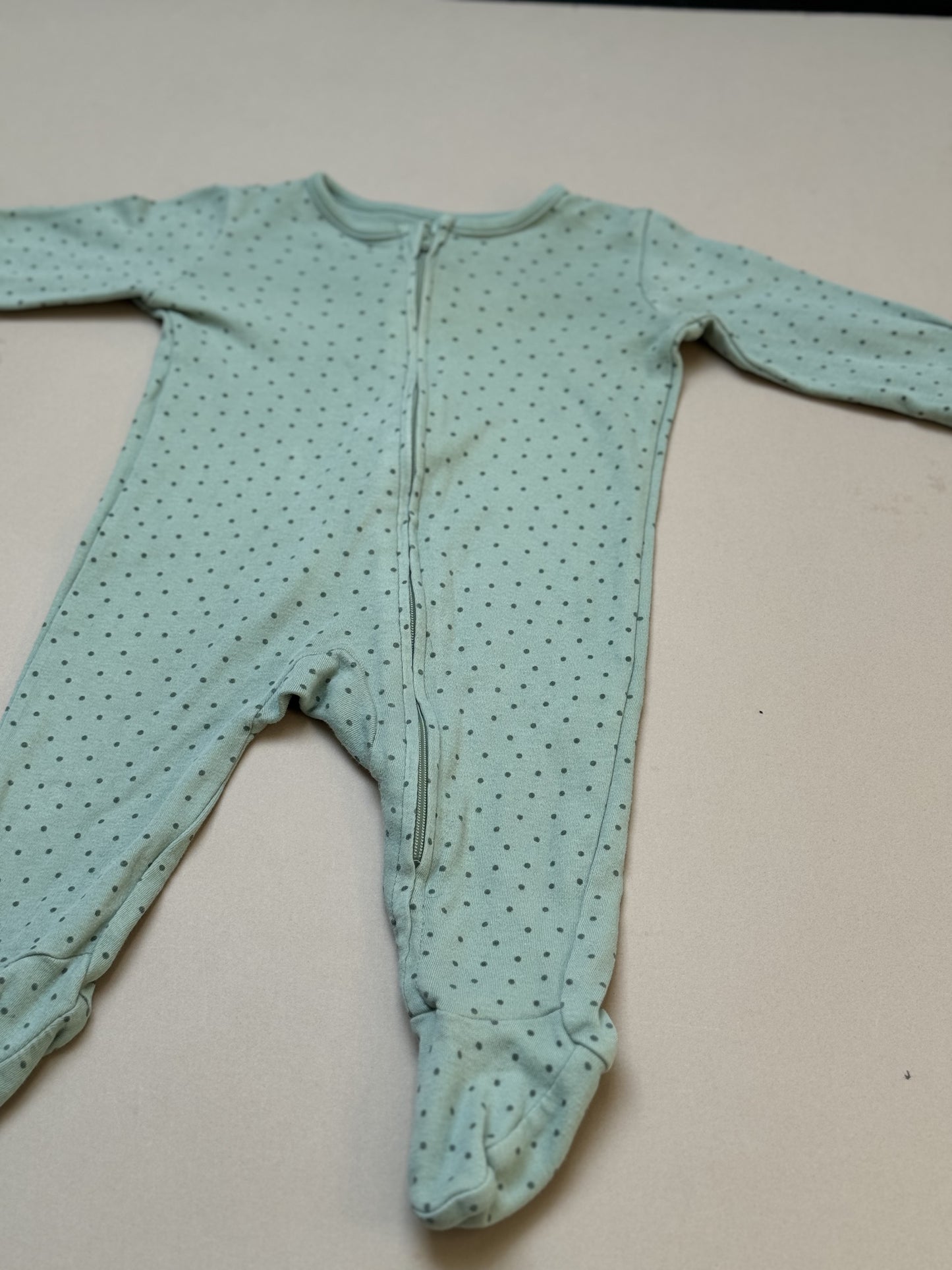 George Mint Green Dotty Zip Up Onesie in 3-6 Months