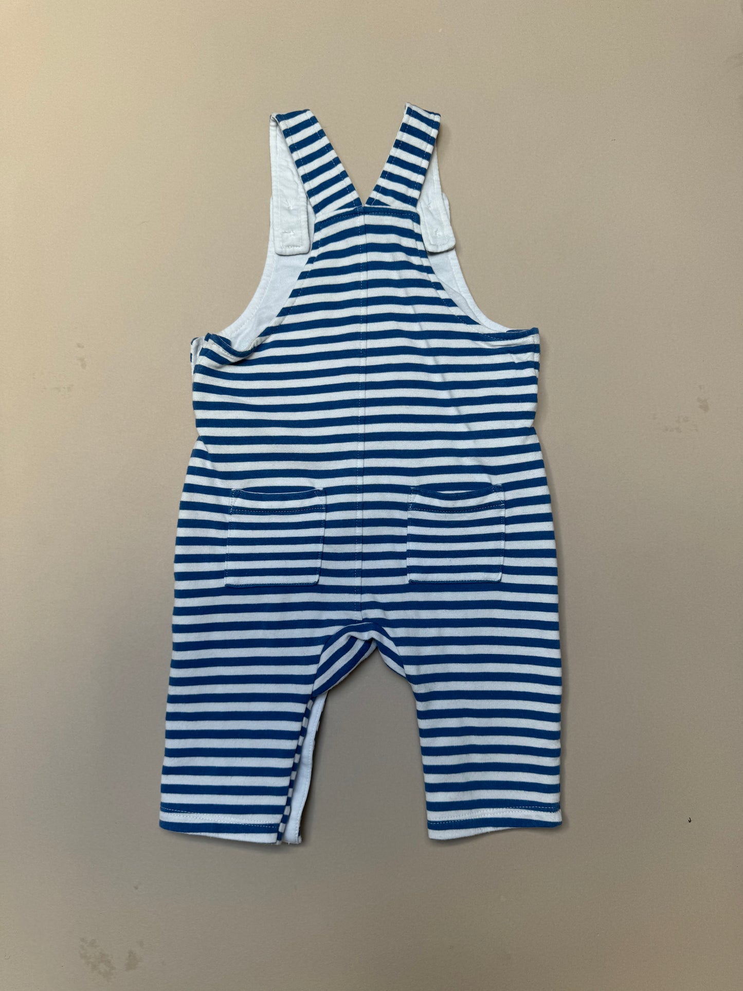 Marks & Spencer Dinosaur Striped Cotton Dungarees in 3-6 Months