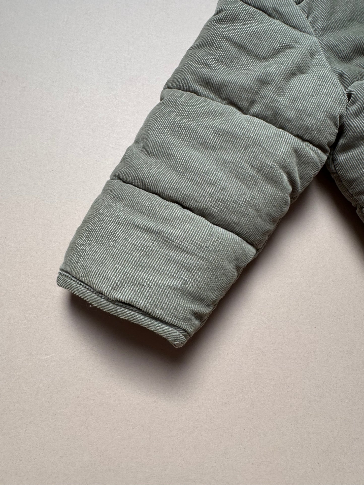 H&M Sage Ruffled Collar Padded Coat in 9-12 Months