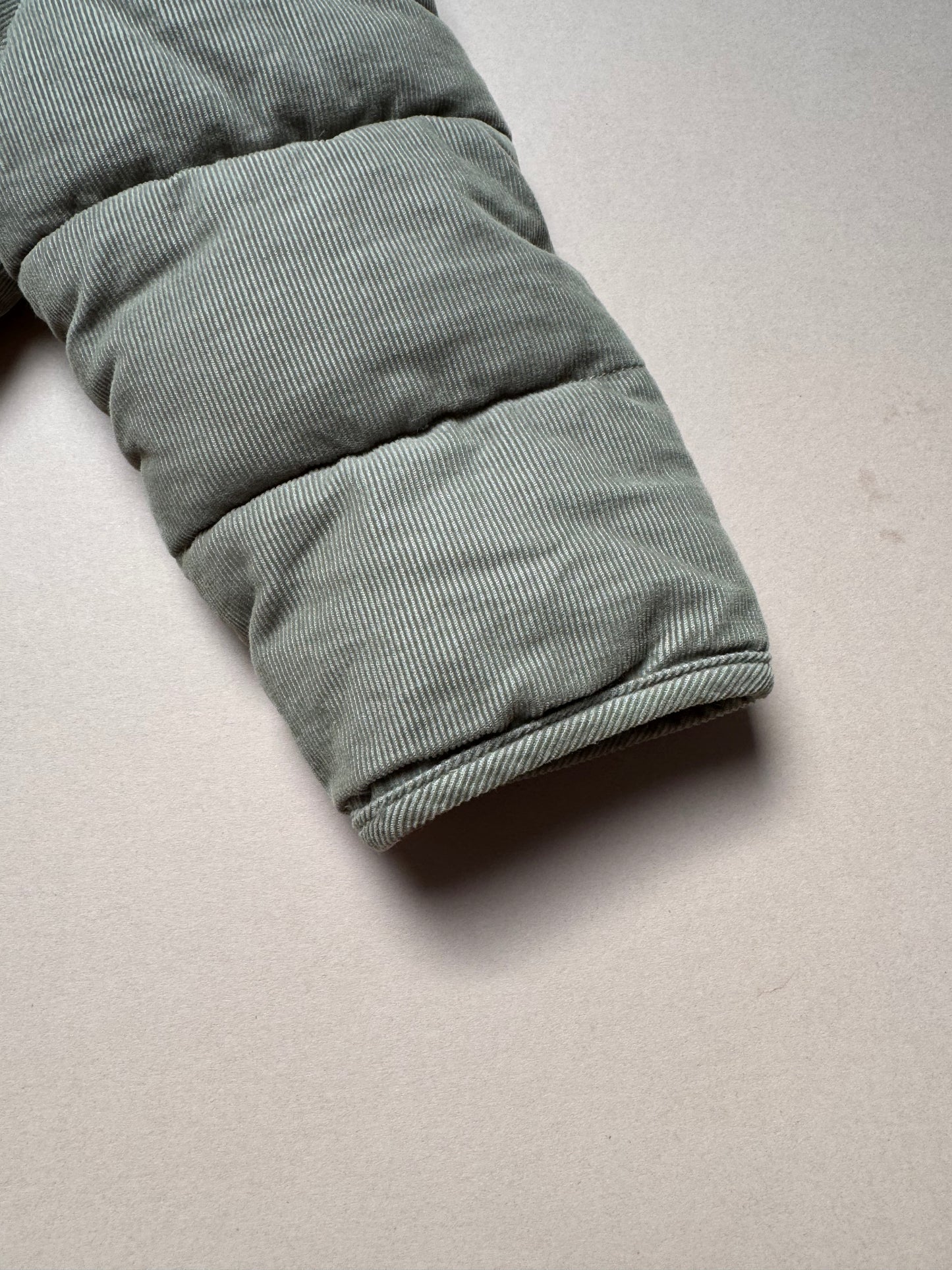 H&M Sage Ruffled Collar Padded Coat in 9-12 Months