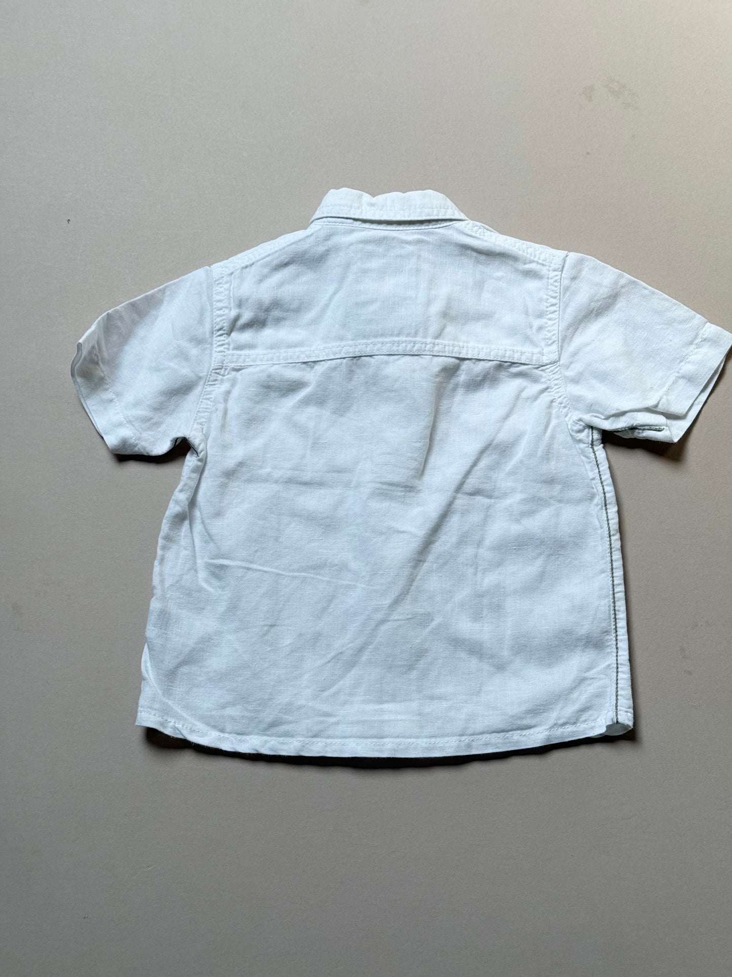 Next Linen White Short Sleeved Shirt in 12-18 Months