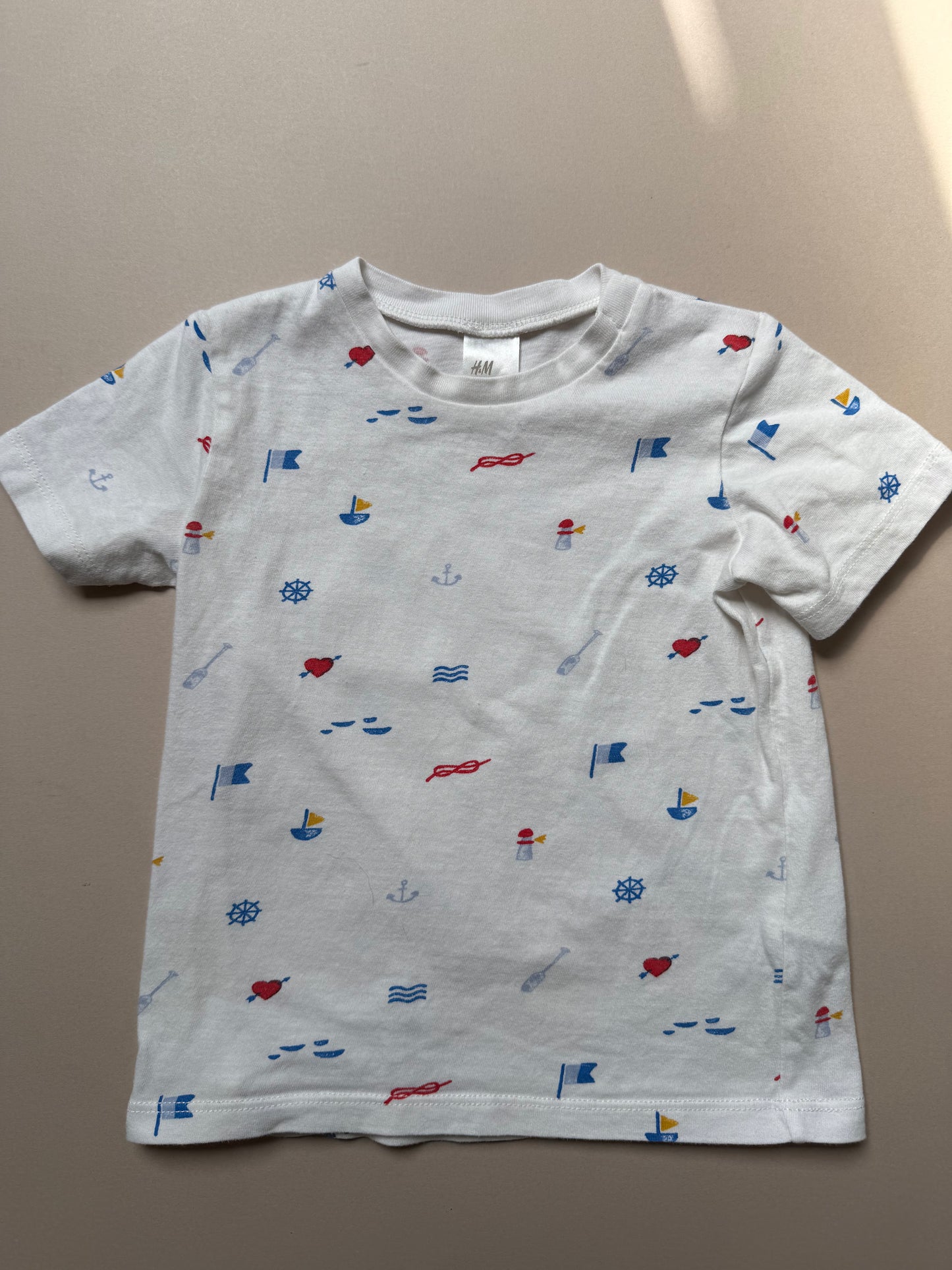 H&M Nautical Printed T-Shirt in 9-12 Months