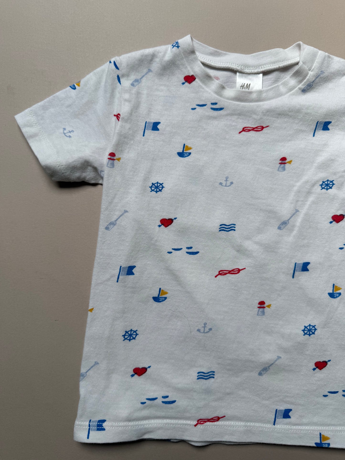 H&M Nautical Printed T-Shirt in 9-12 Months