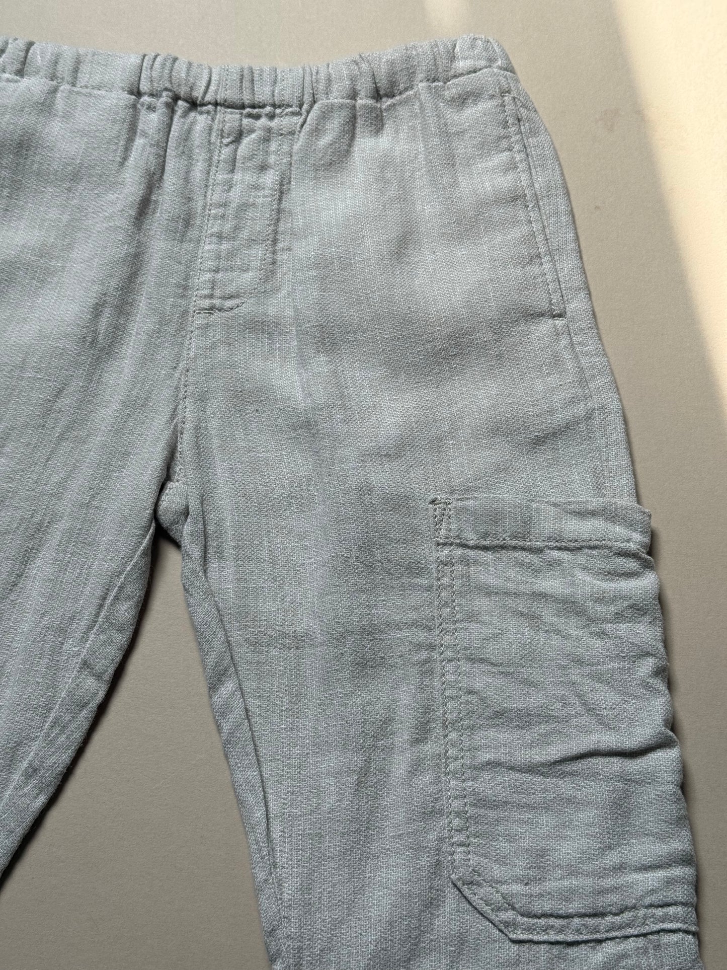 Next Relaxed Greige Linen Trousers in 4-5 Years