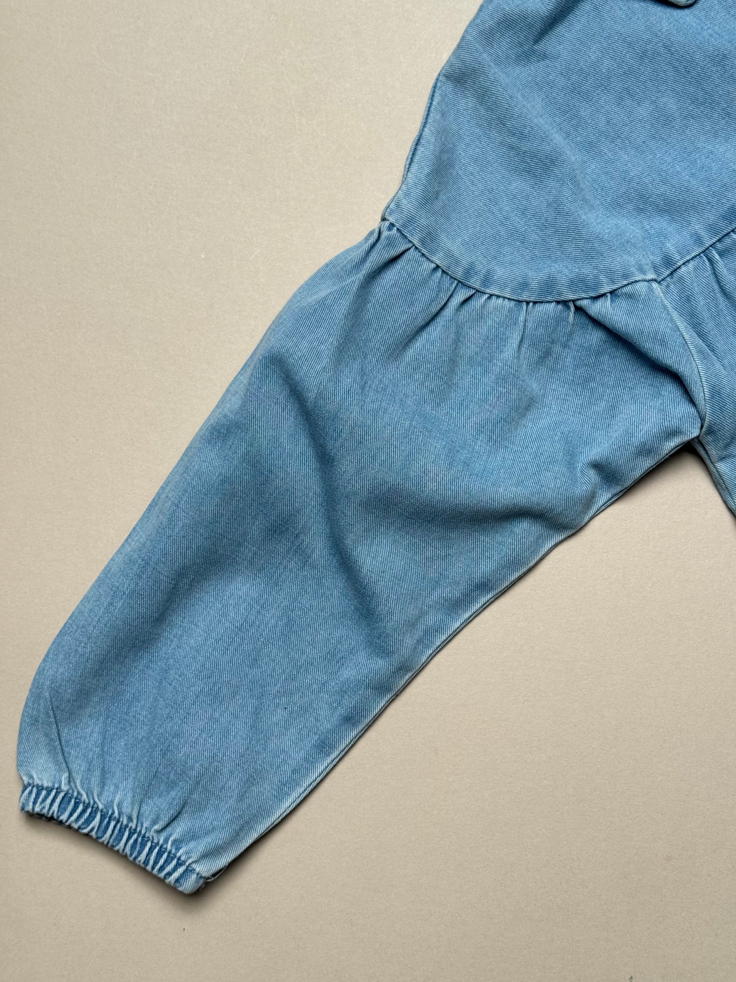 F&F Denim Long Sleeved Dress With Heart Pockets in 6-7 Years