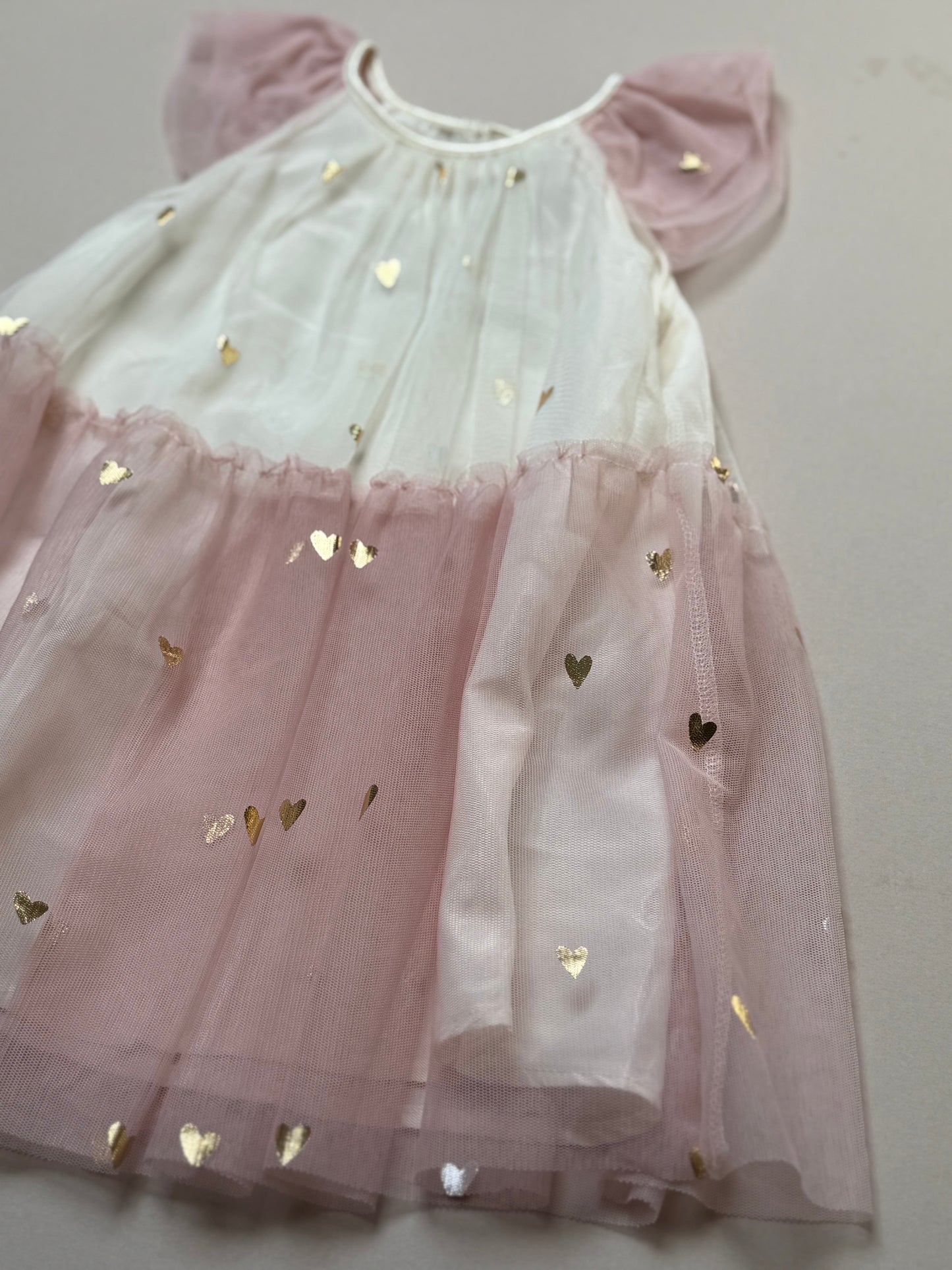 H&M Foil Hearts Printed Party Dress in 12-18 Months