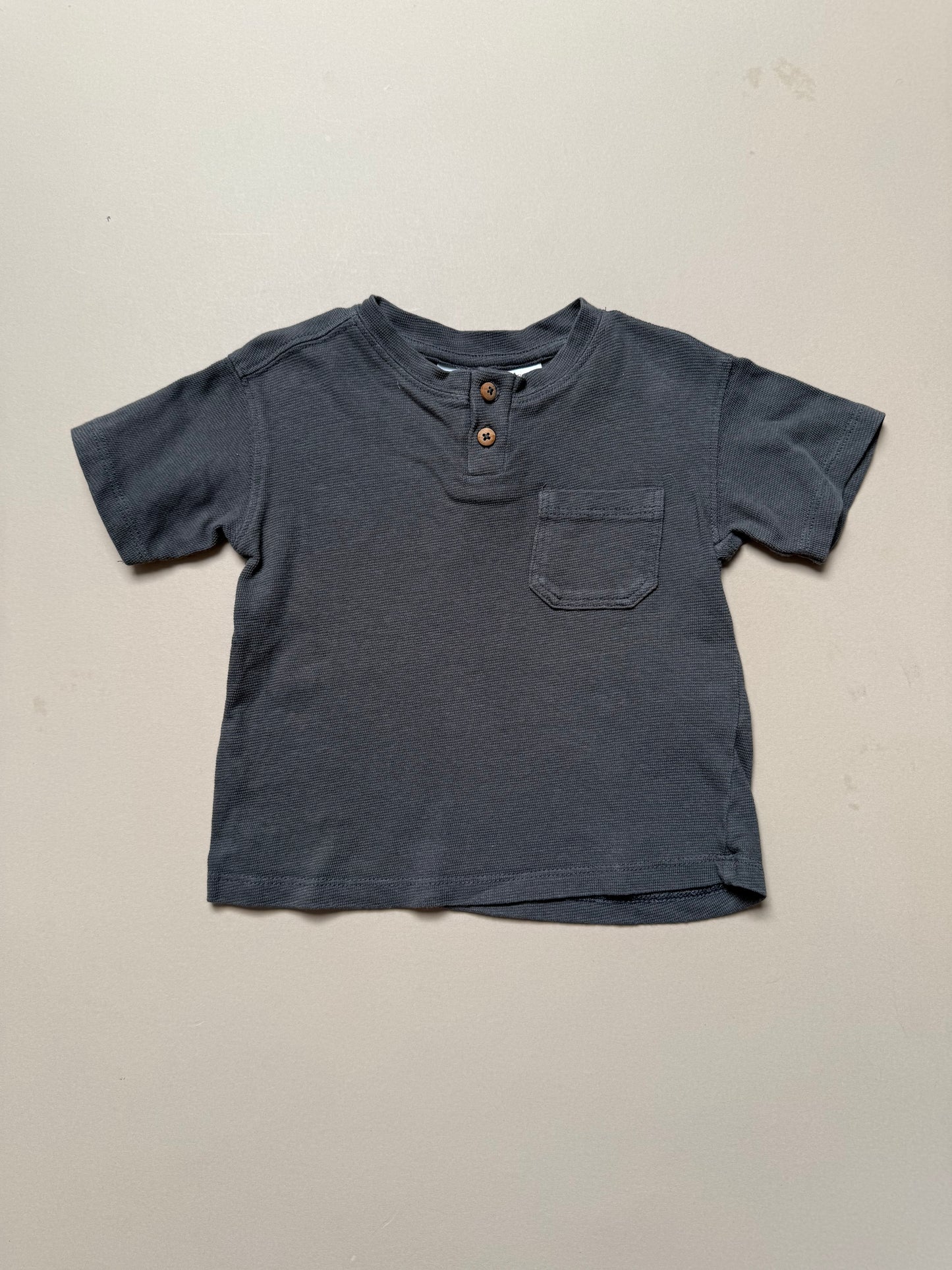 Zara Charcoal Grey Textured T-Shirt in 12-18 Months