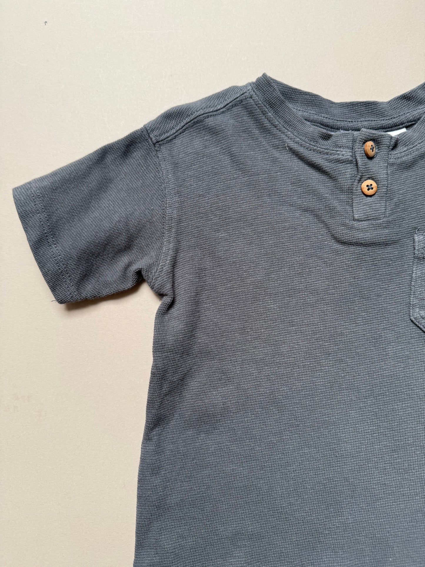 Zara Charcoal Grey Textured T-Shirt in 12-18 Months