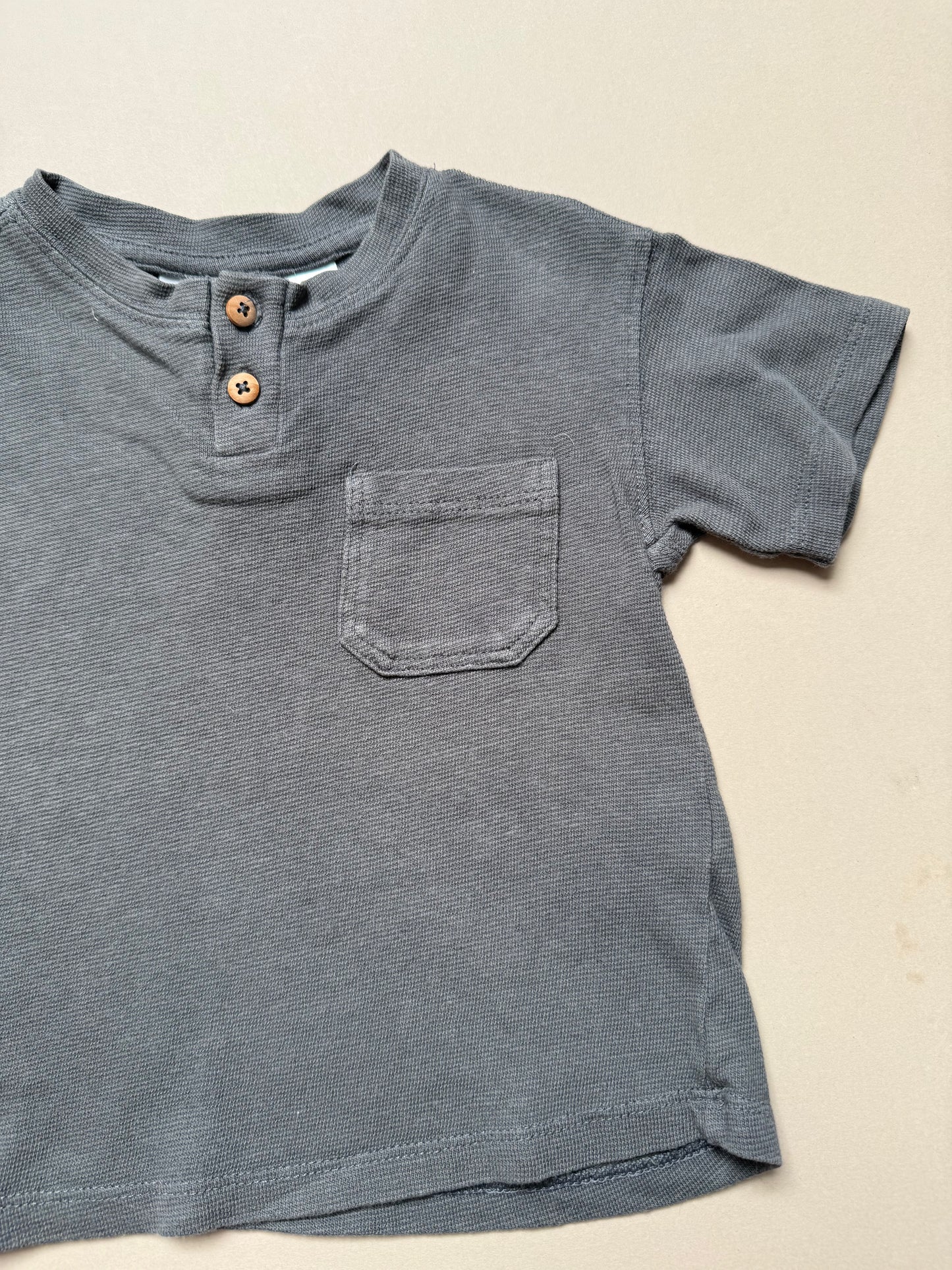 Zara Charcoal Grey Textured T-Shirt in 12-18 Months